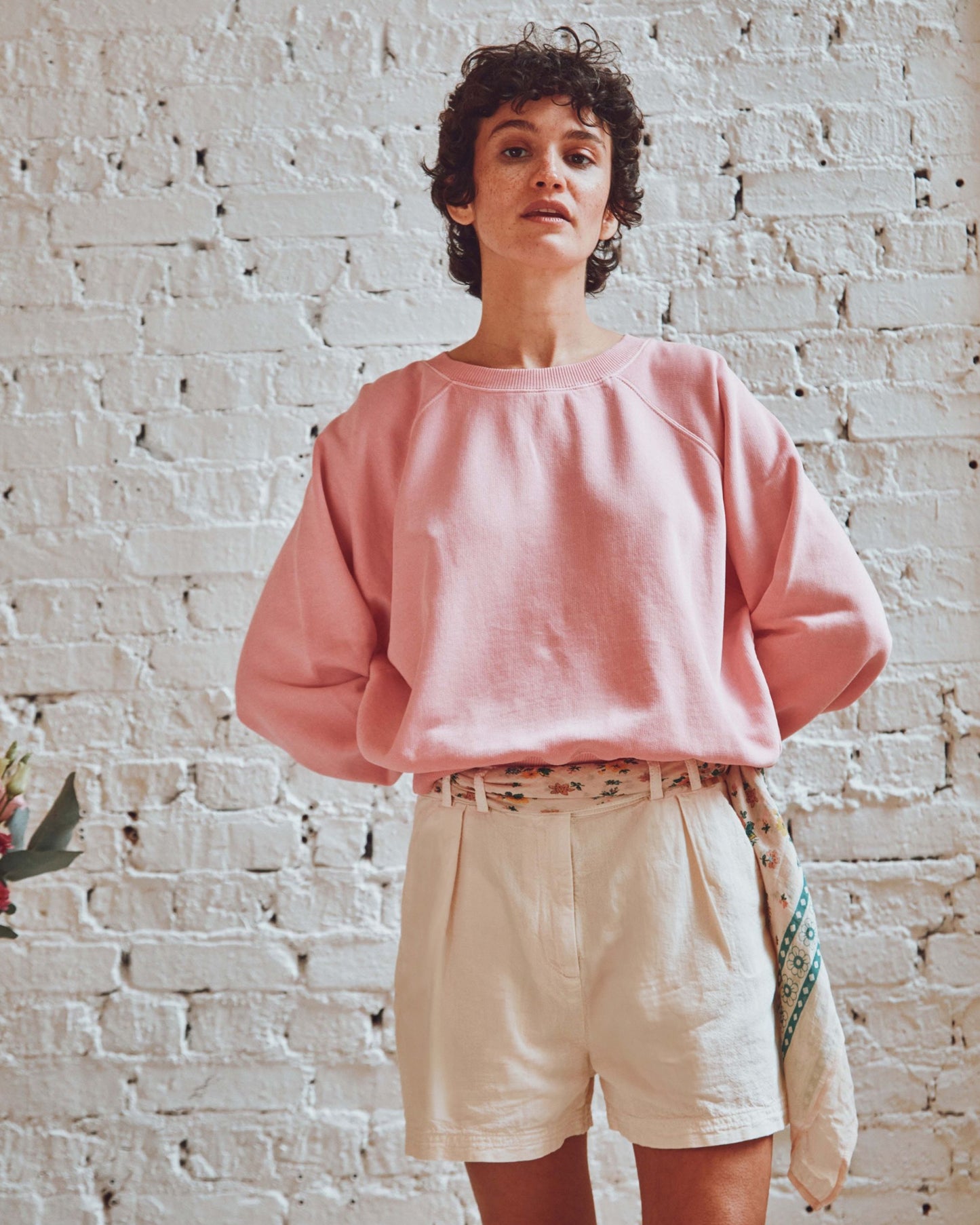 Sweat coton et teinture bio rose