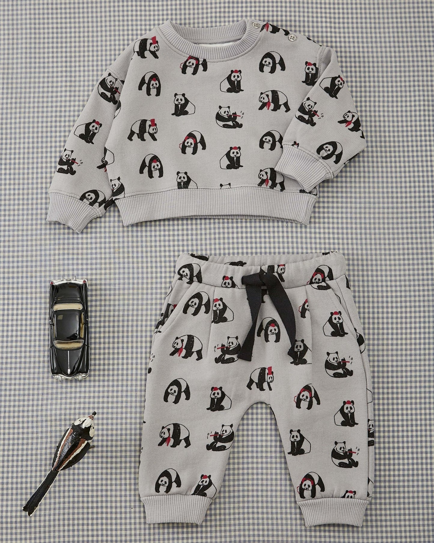 Jogger coton bio panda gris