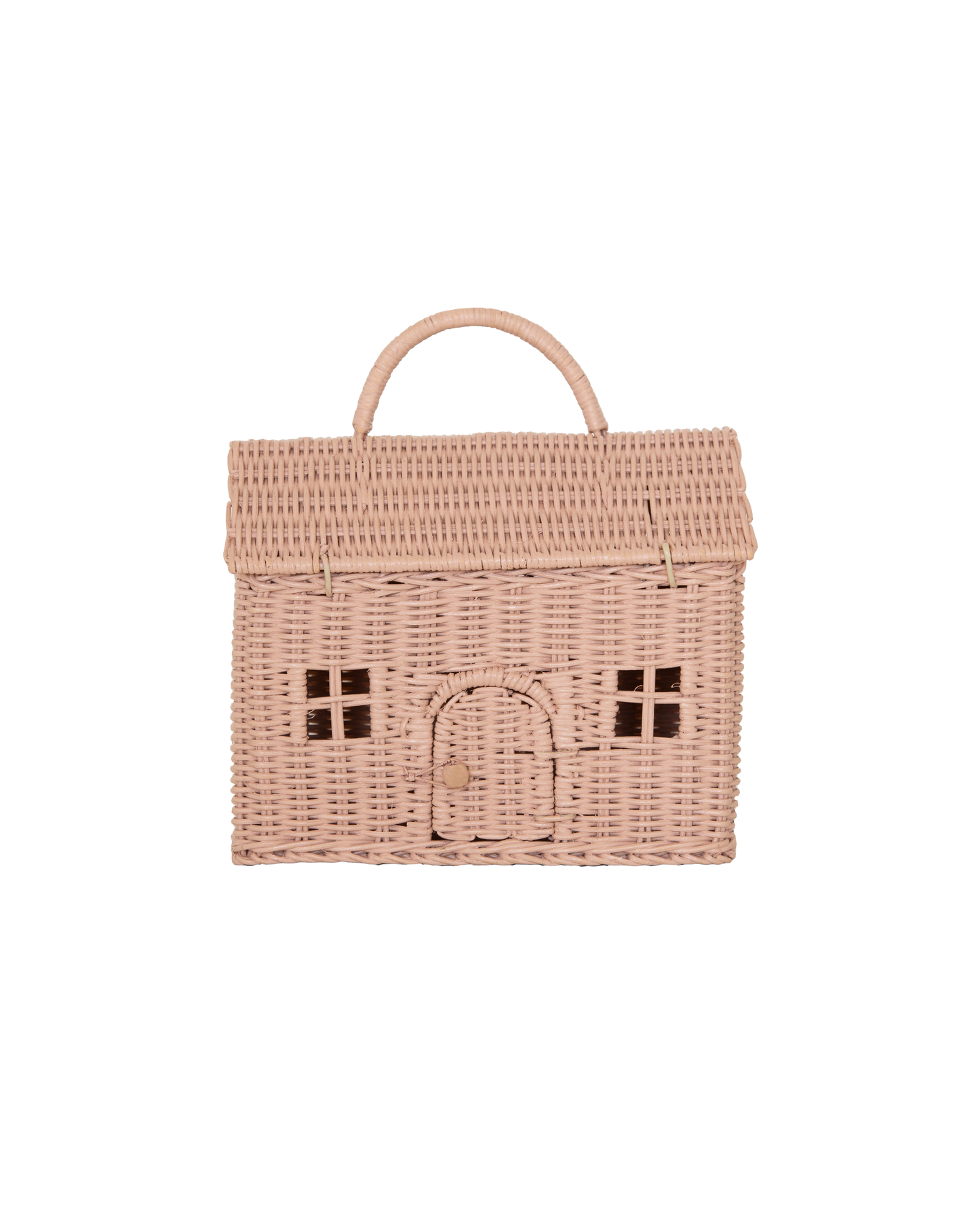 Panier rotin maison Casa Clutch rose - Frozzy