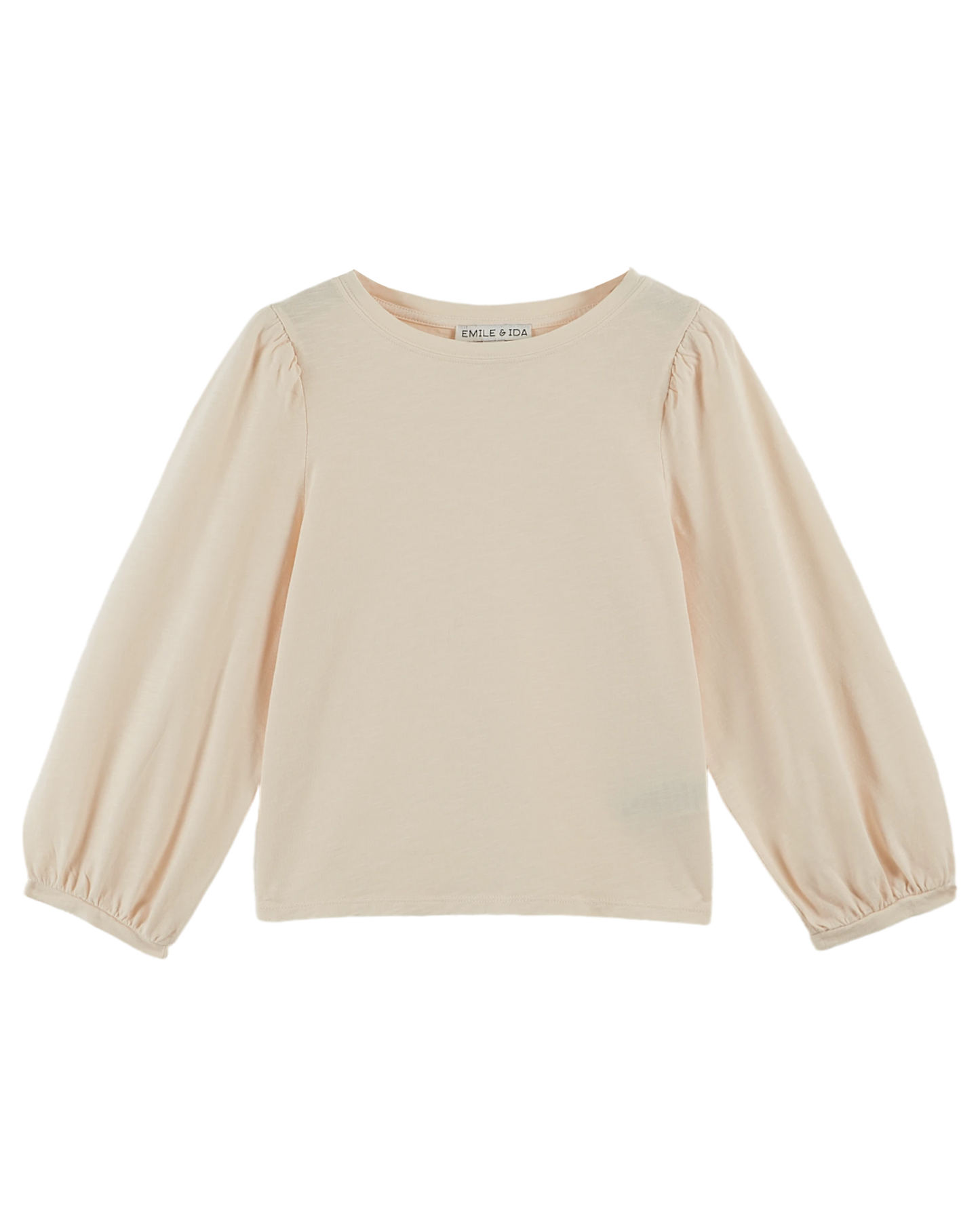 T-shirt flammé fille coton bio crème