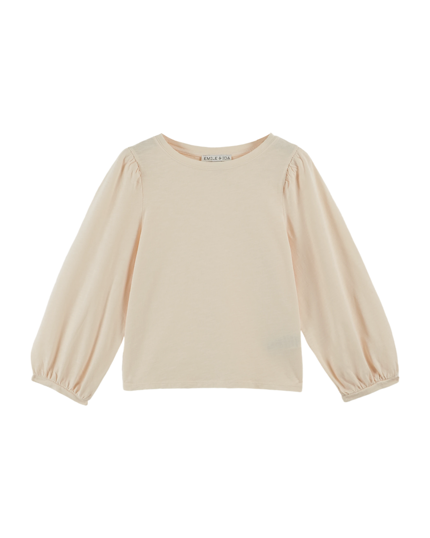 T-shirt flammé fille coton bio crème