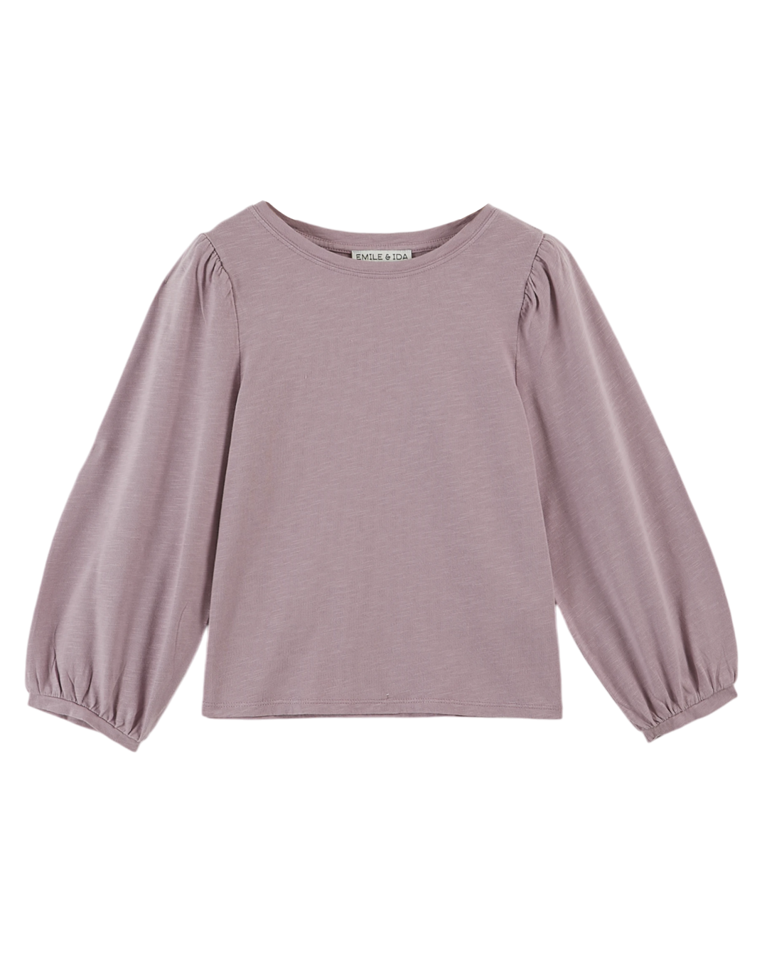 T-shirt flammé fille coton bio mauve