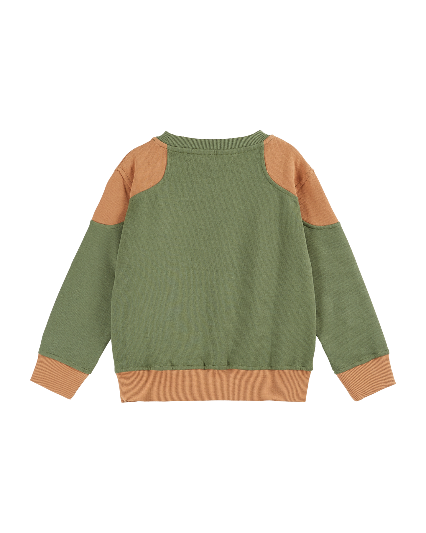 Sweat coton bio bicolore vert et beige