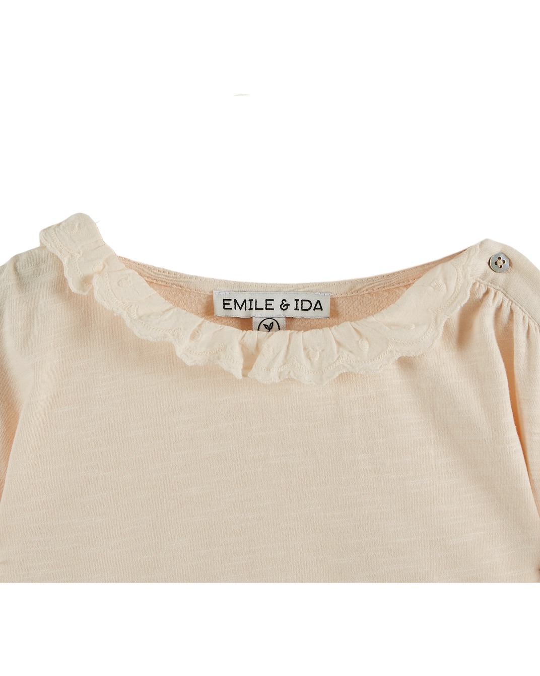 T-shirt brodé coton bio crème