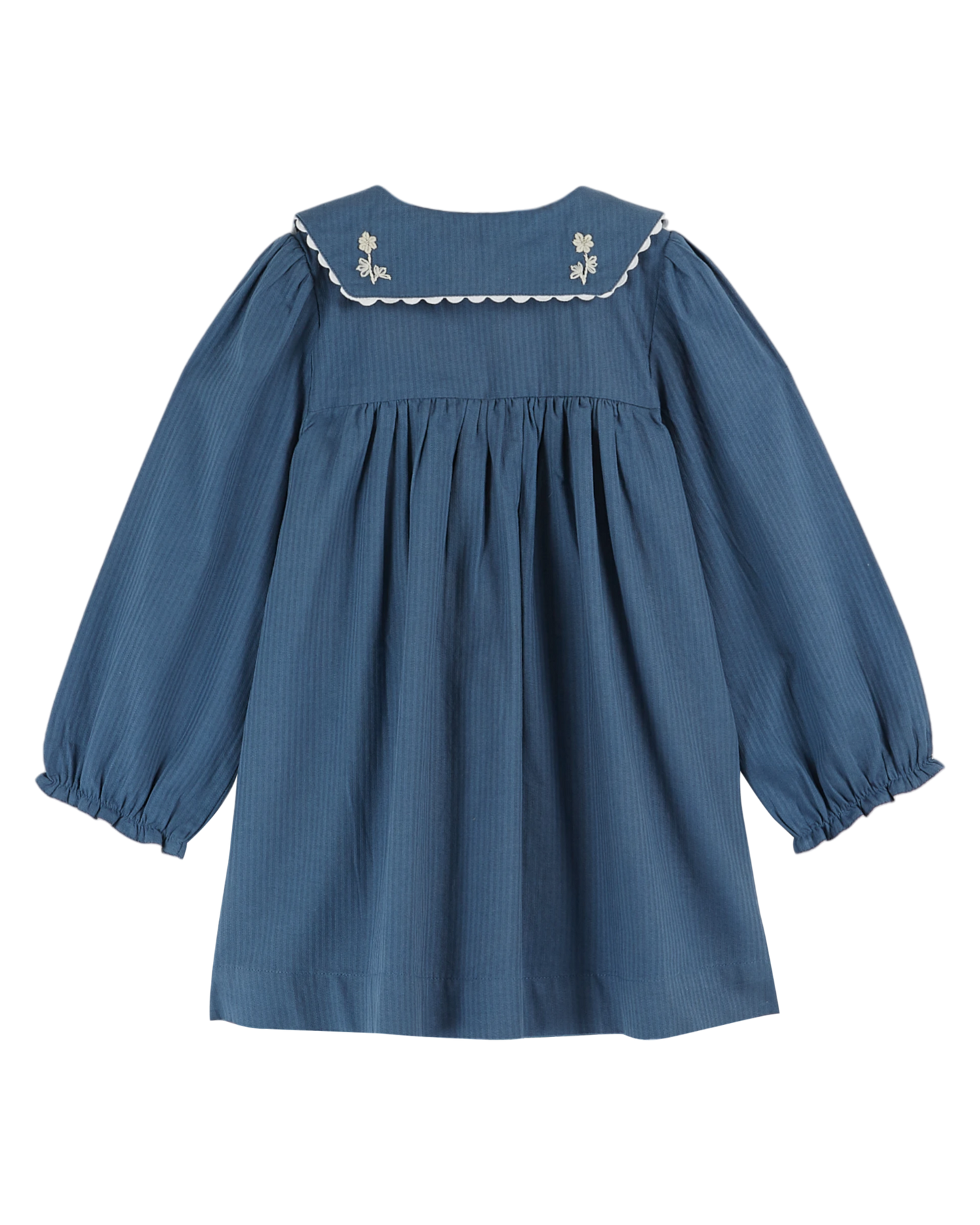 Robe vintage brodée bleu