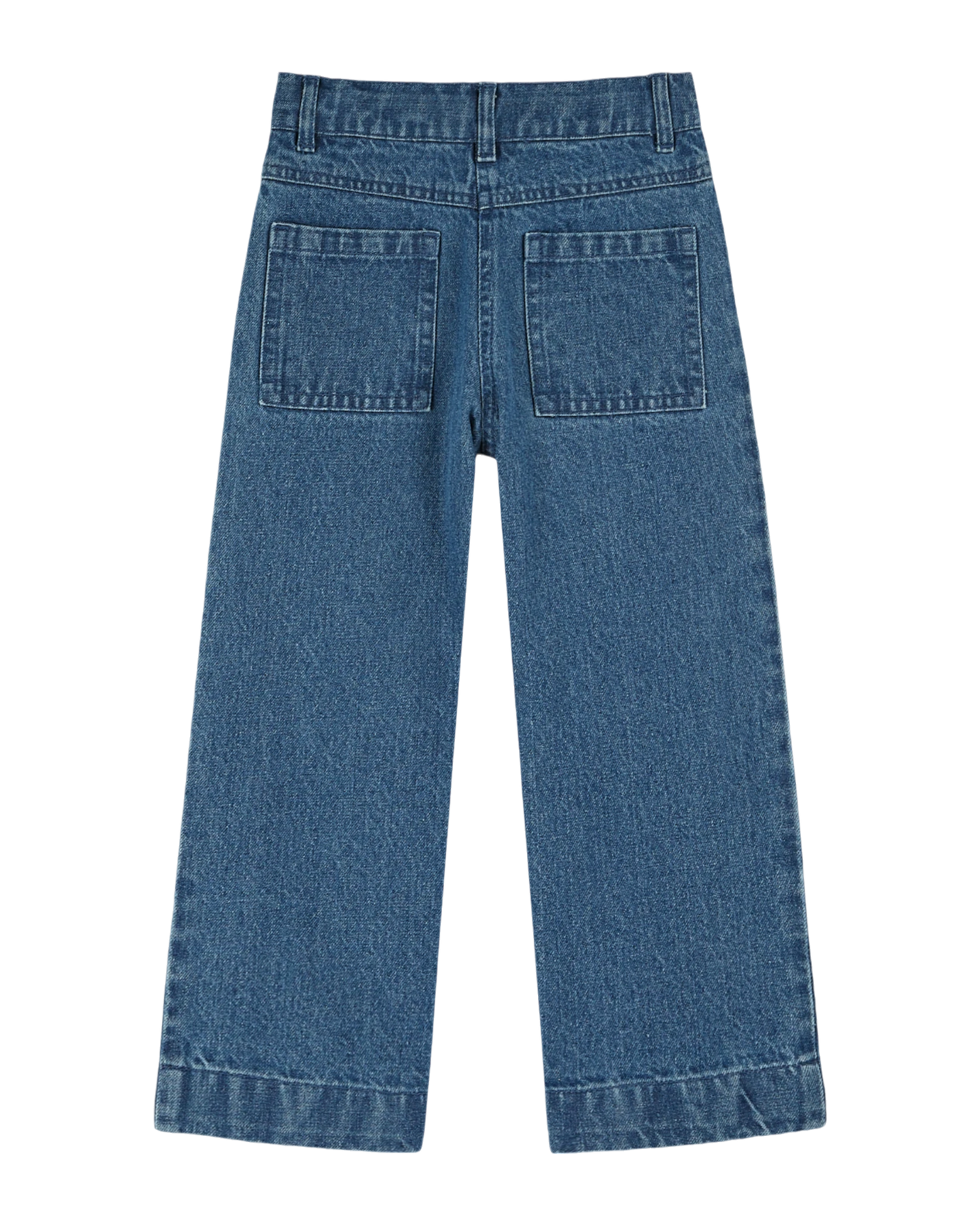 Jean brodé poches fleurs denim