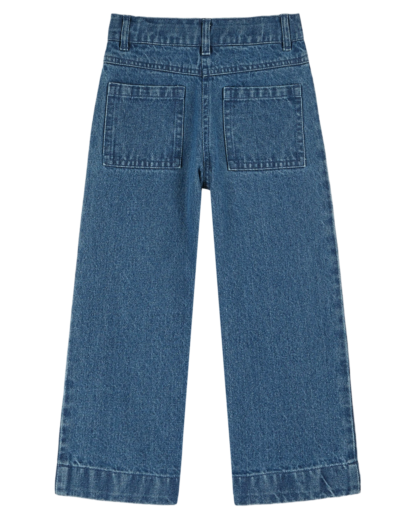 Jean brodé poches fleurs denim