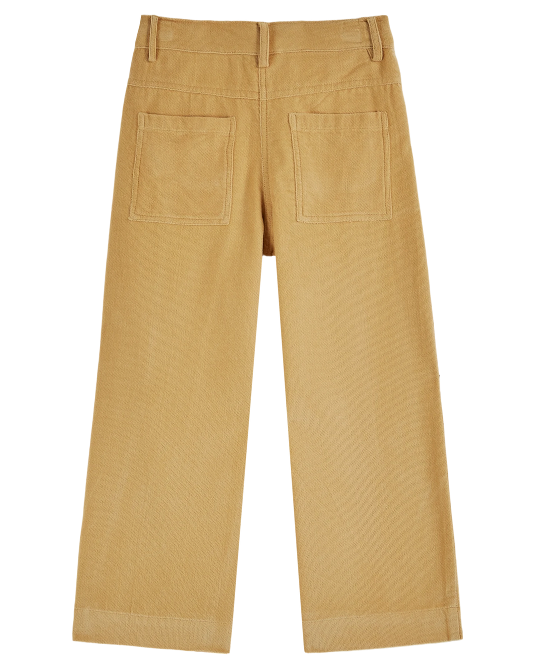 Pantalon brodé velours jaune