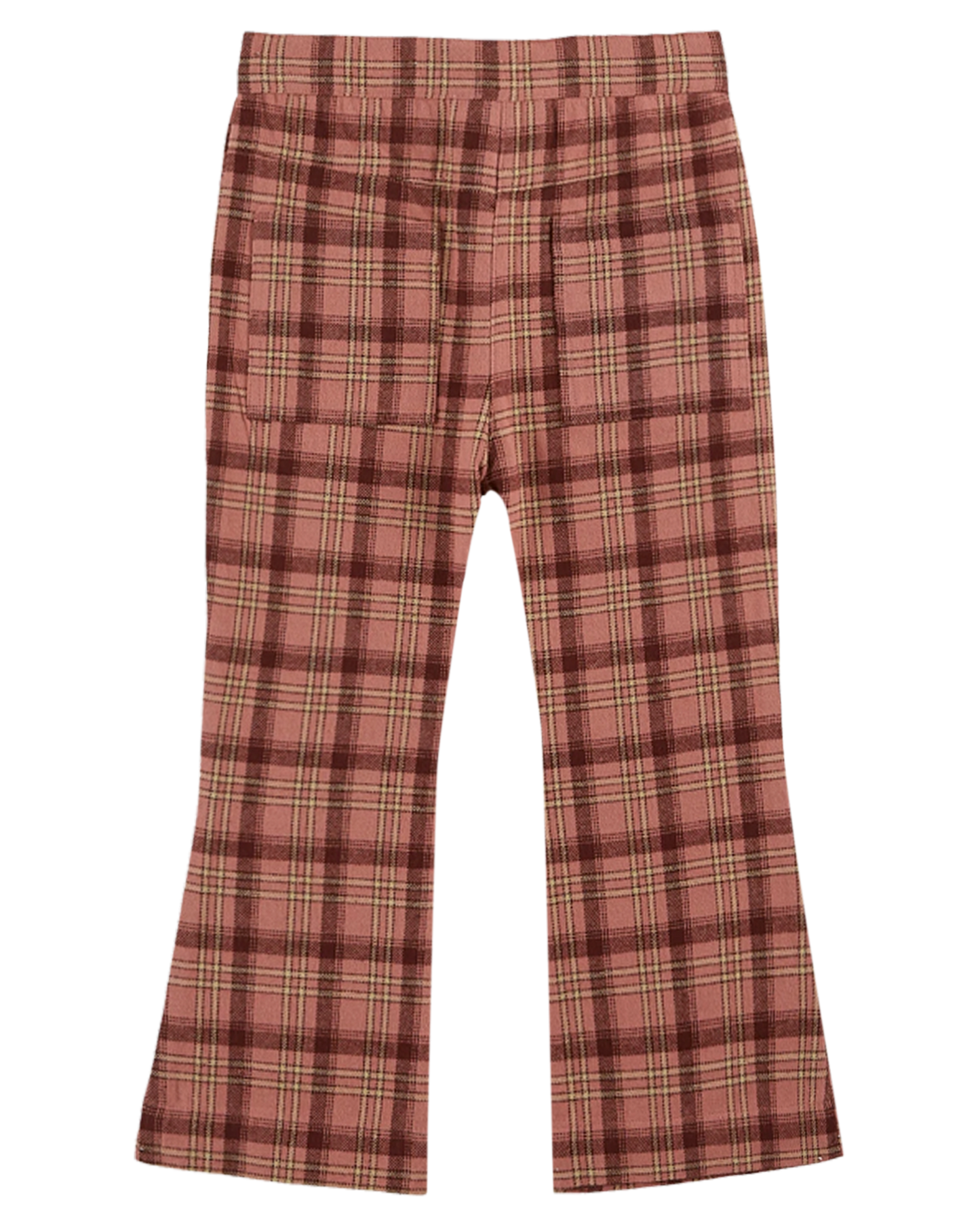 Pantalon évasé carreaux blush