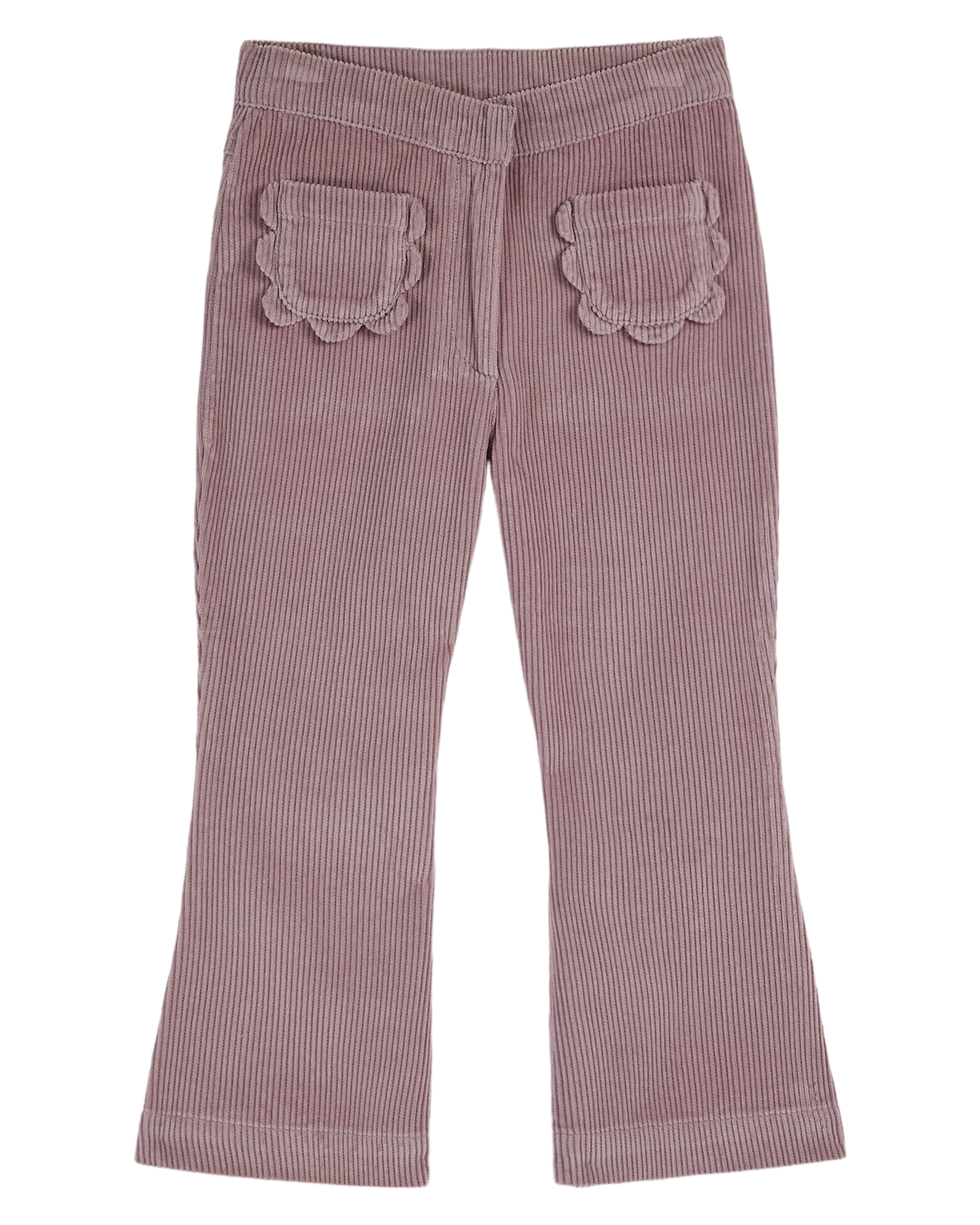 Pantalon évasé velours mauve