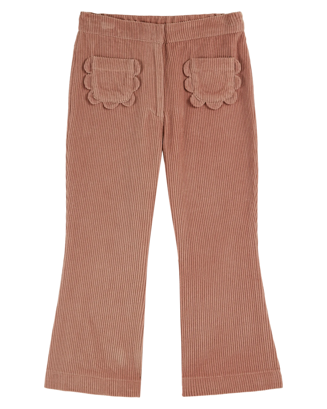 Pantalon évasé velours poudre