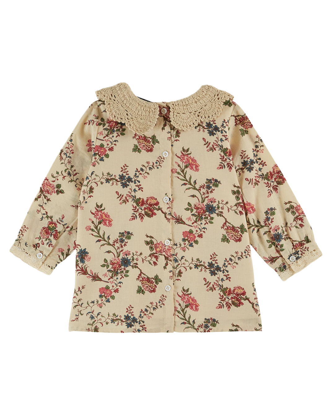 Robe col brodé orchid écru