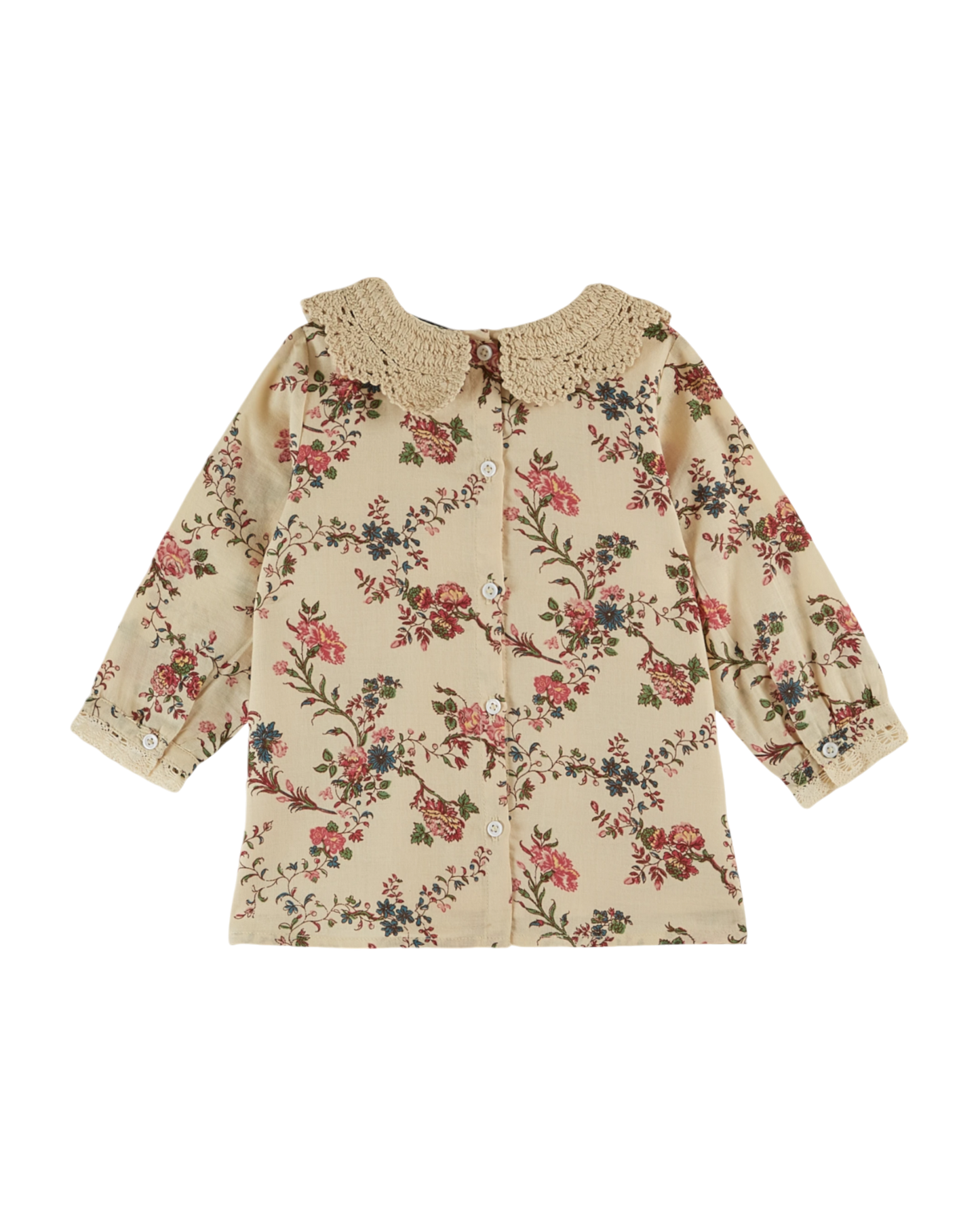 Robe col brodé orchid écru