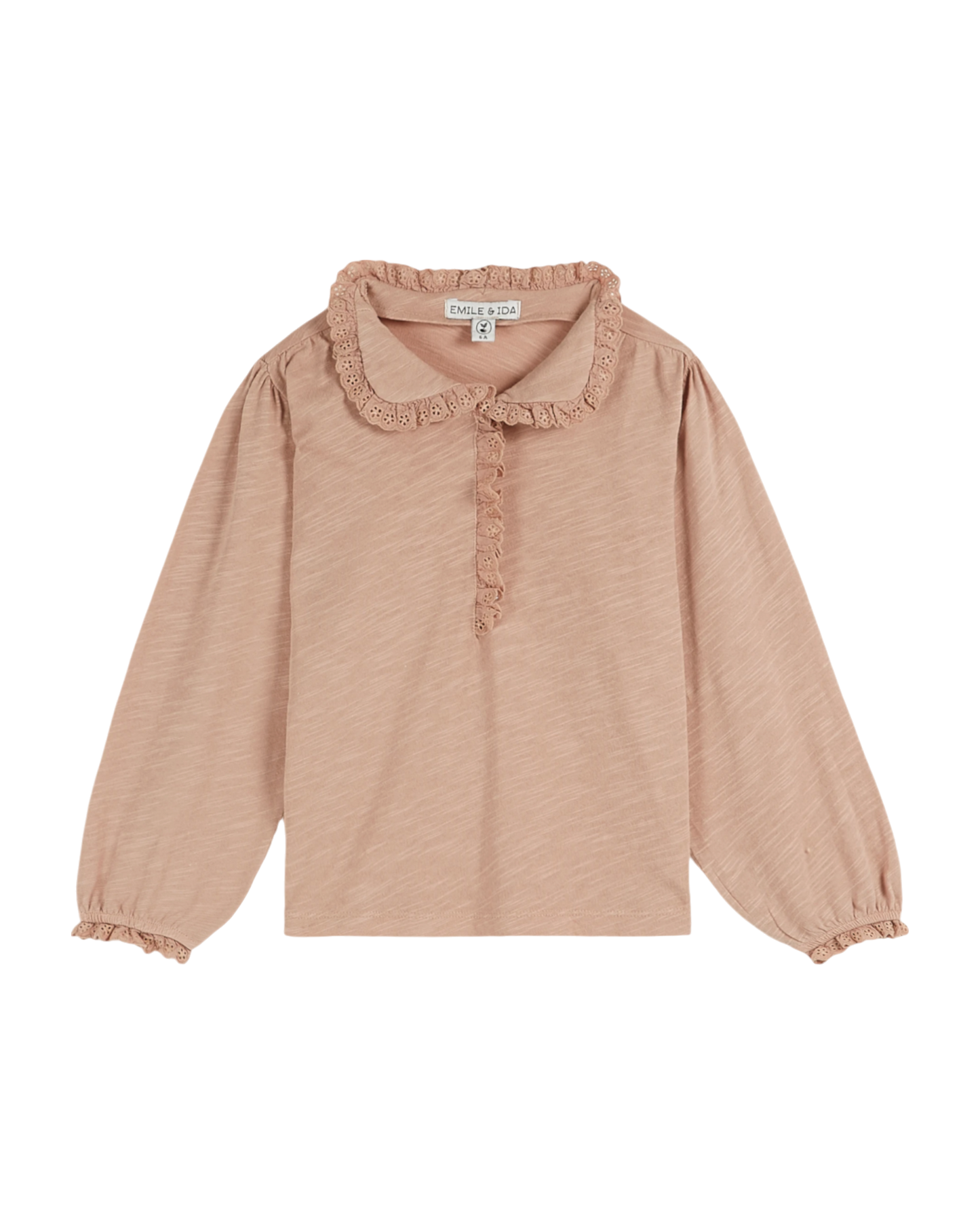 T-shirt flammé coton bio poudre