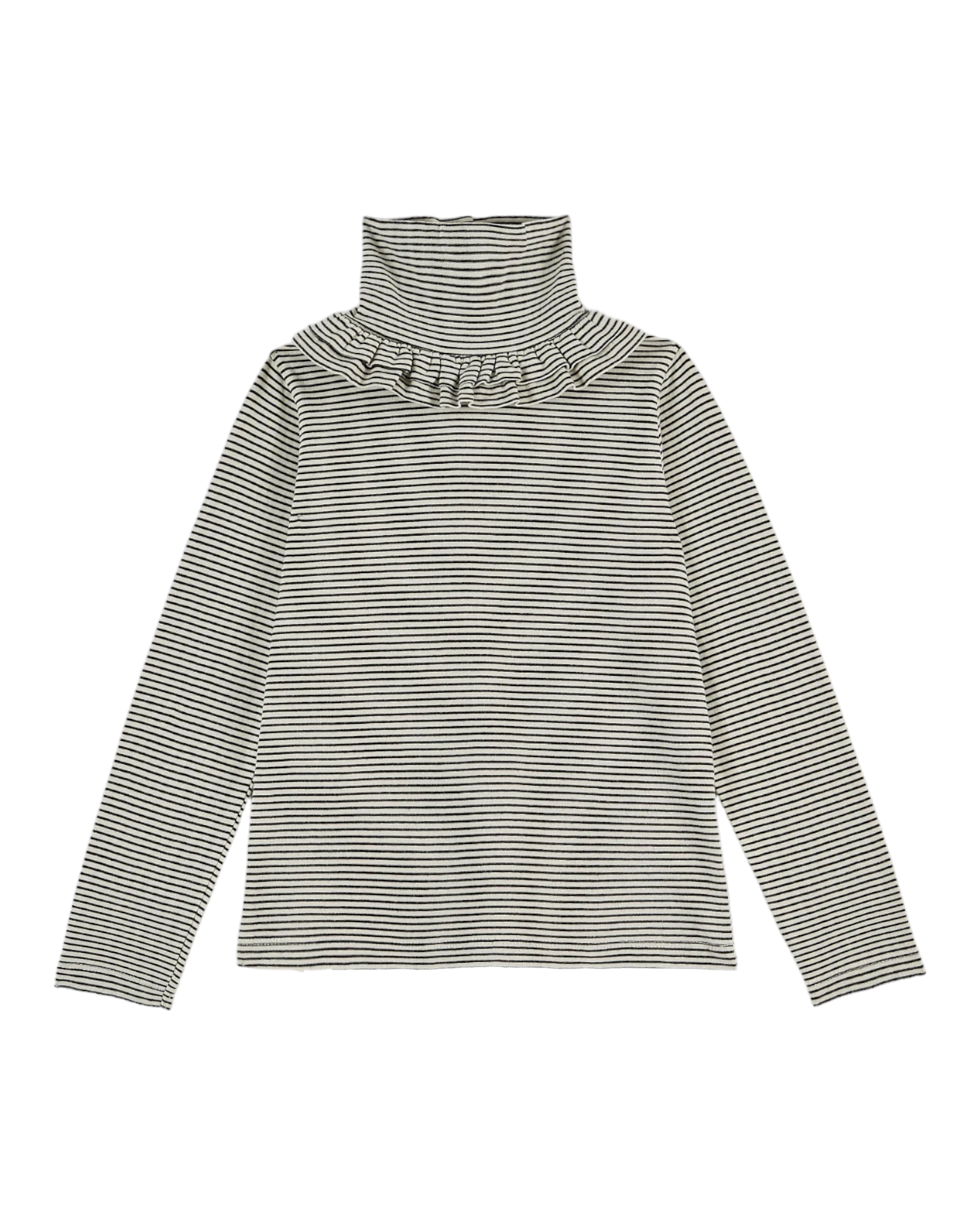 Sous-pull coton bio rayures écru et noir