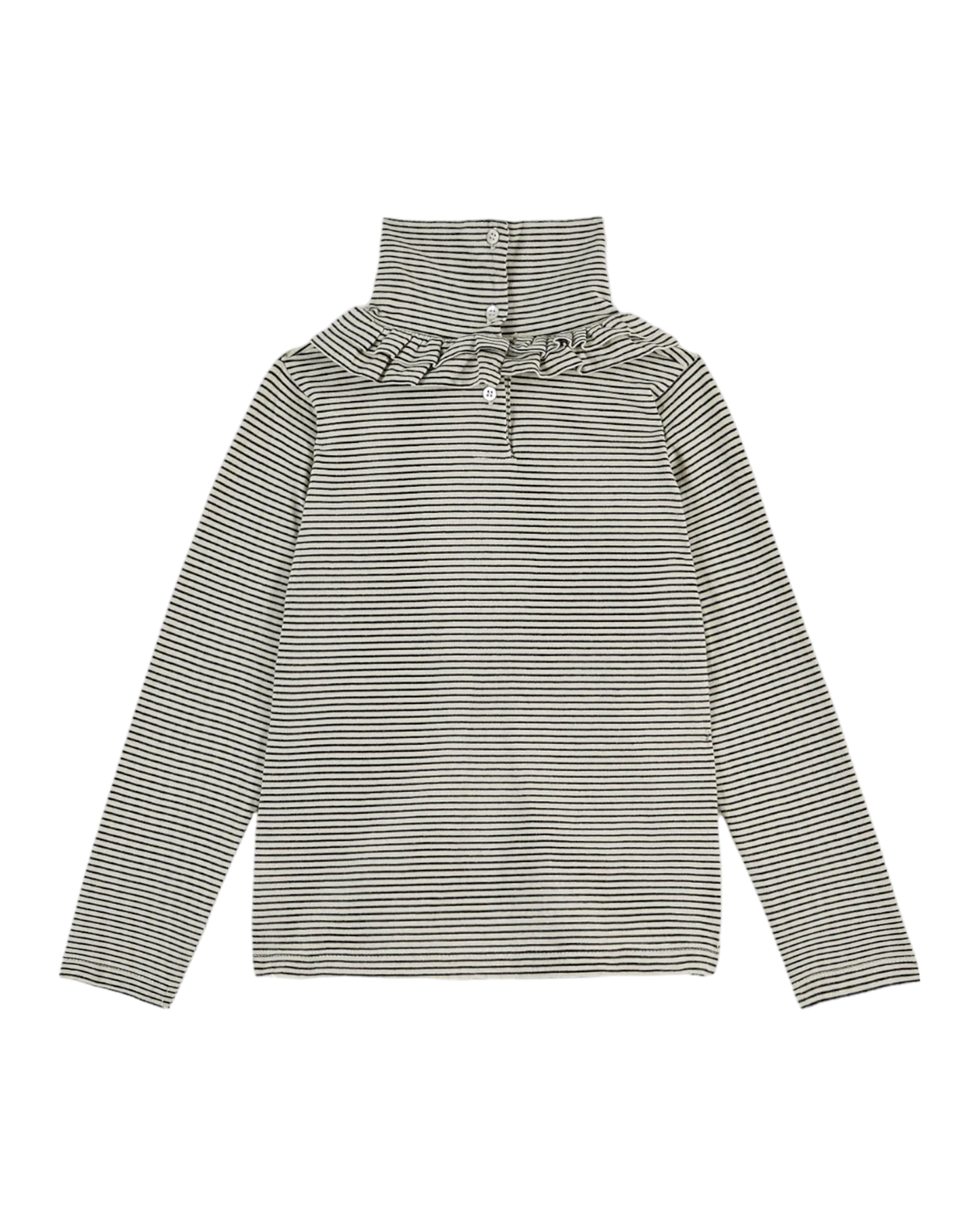 Sous-pull coton bio rayures écru et noir