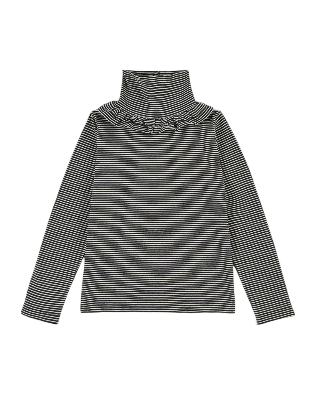 Sous-pull coton bio rayures noir et écru