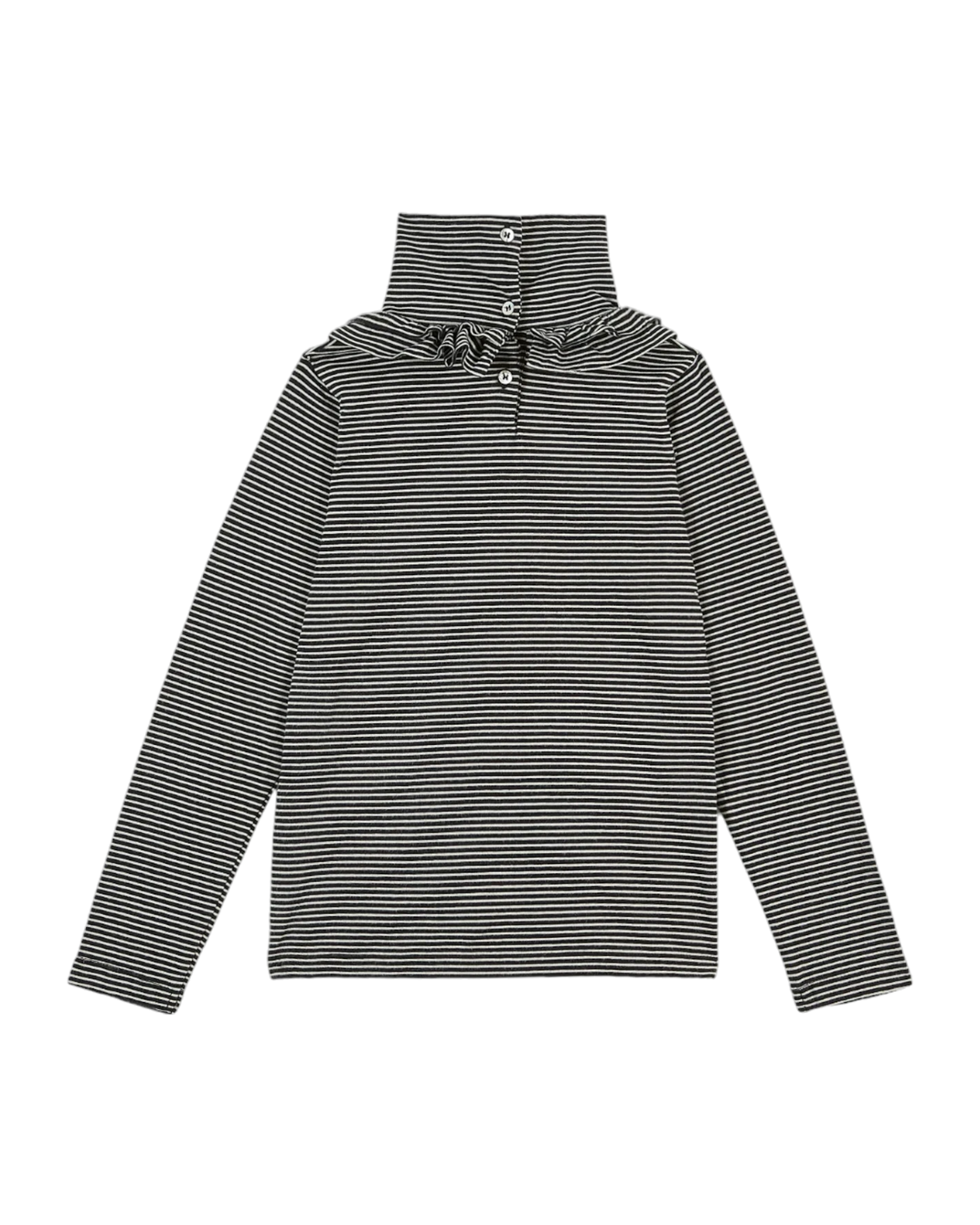 Sous-pull coton bio rayures noir et écru