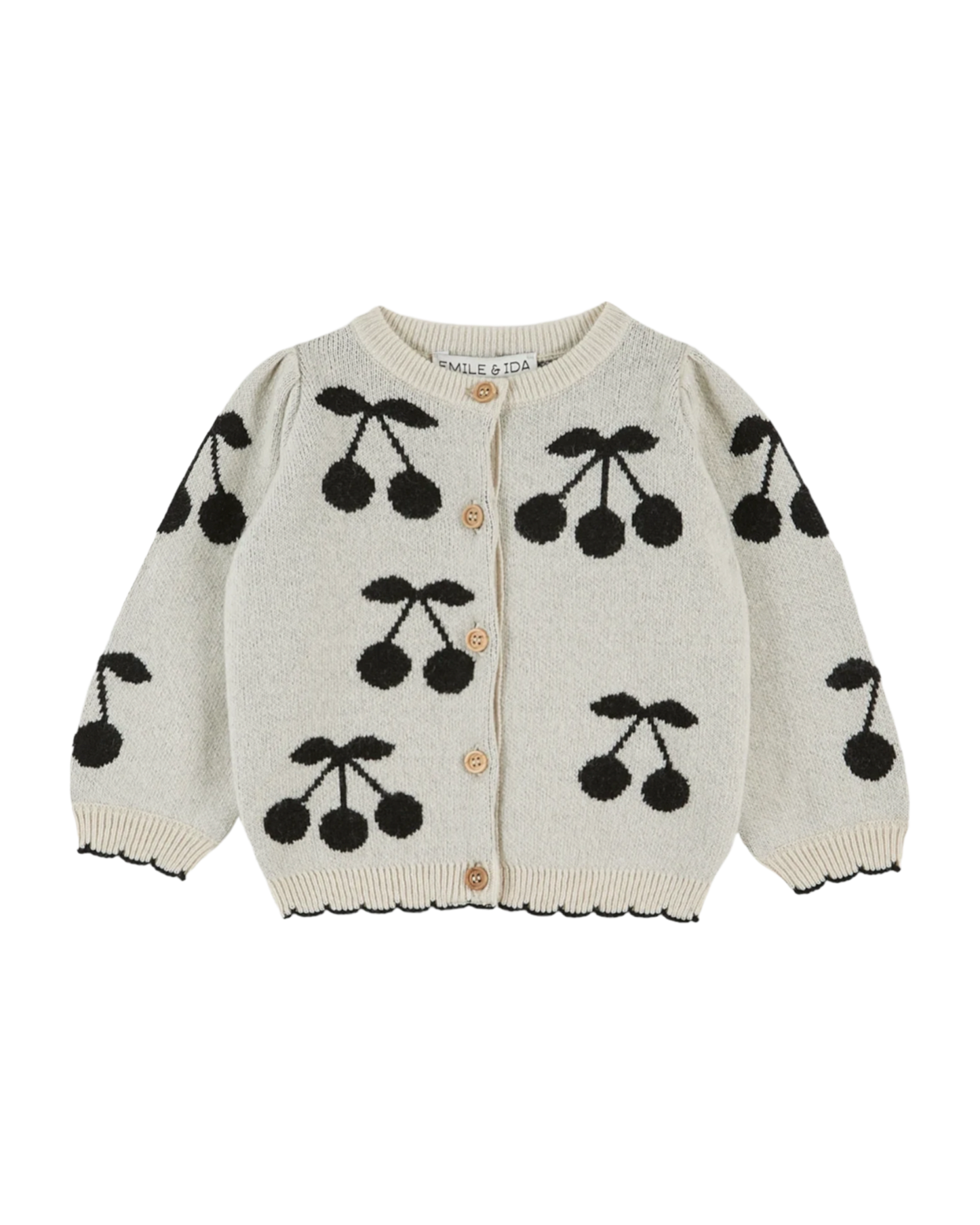 Cardigan fille cerises écru