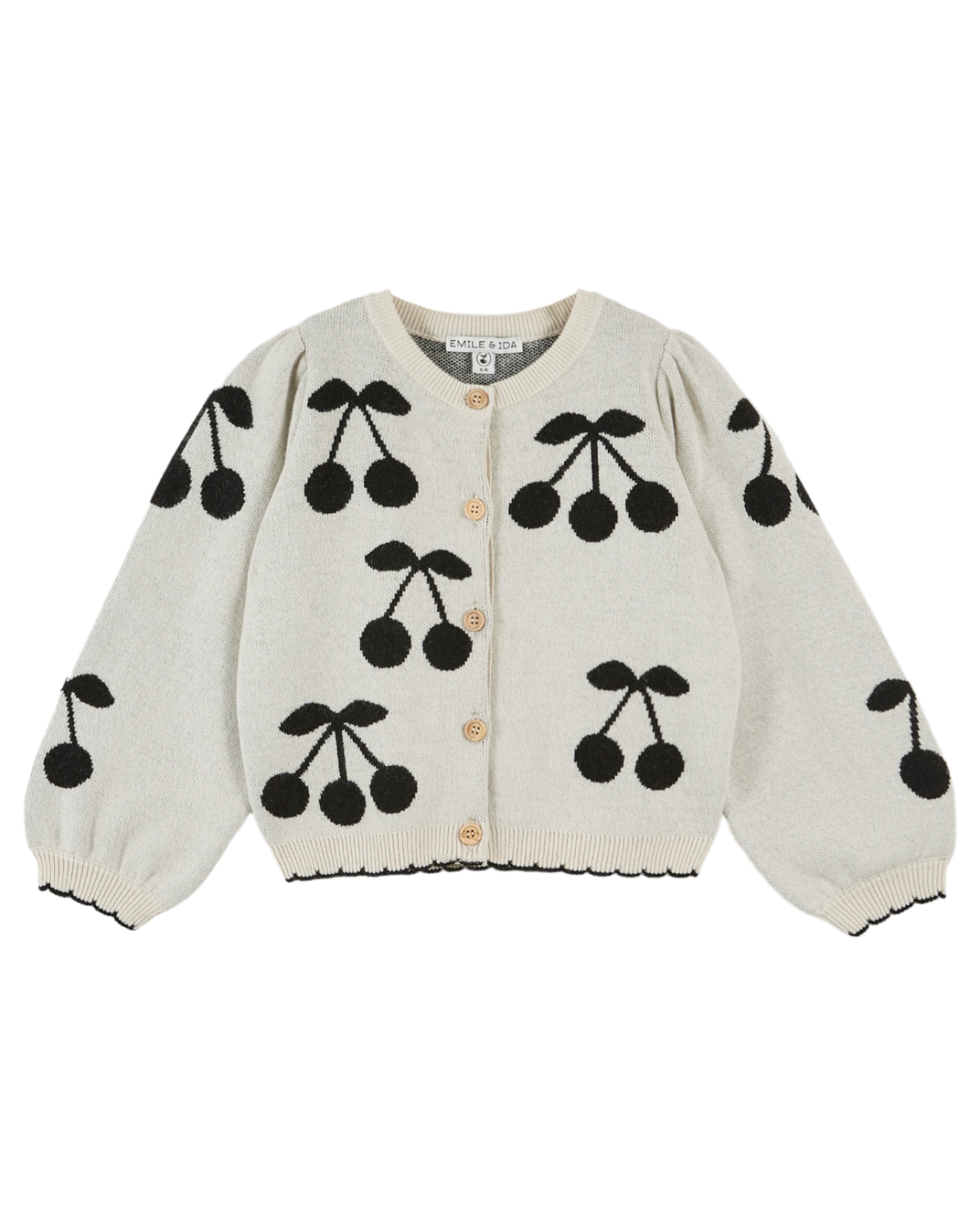 Cardigan fille cerises écru