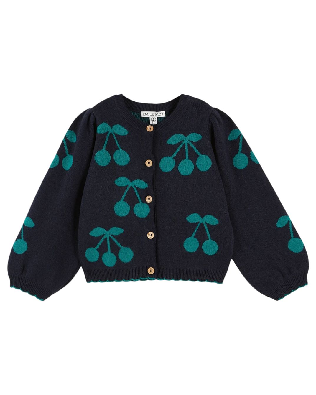 Cardigan fille cerises marine