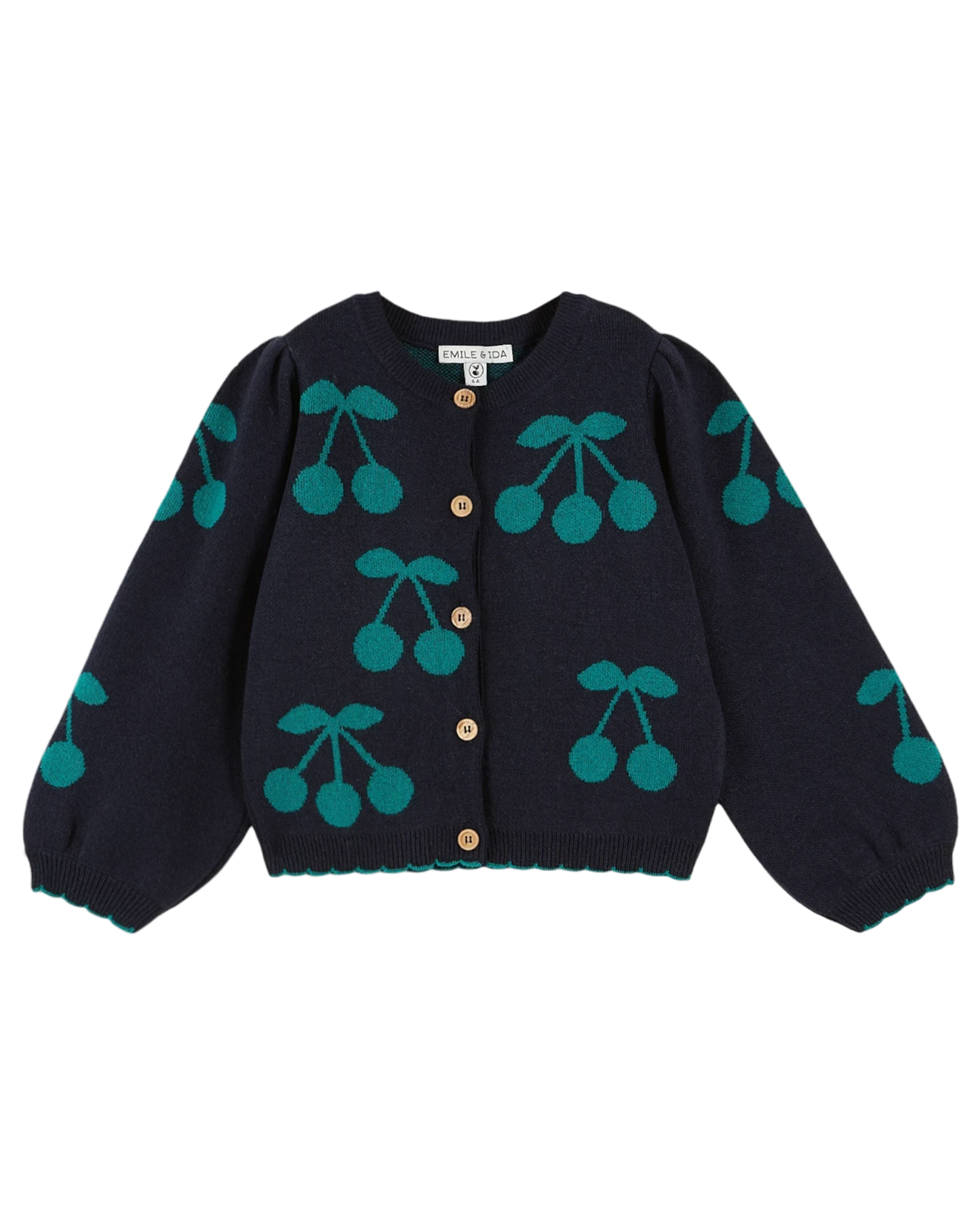 Cardigan fille cerises marine