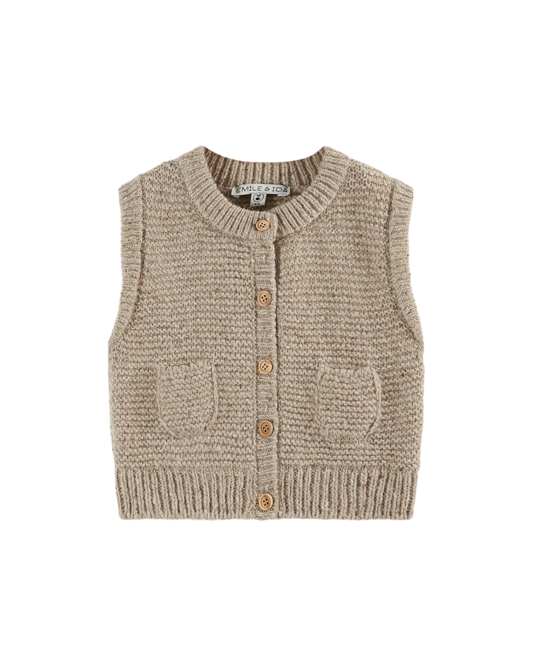 Cardigan sans manches argile