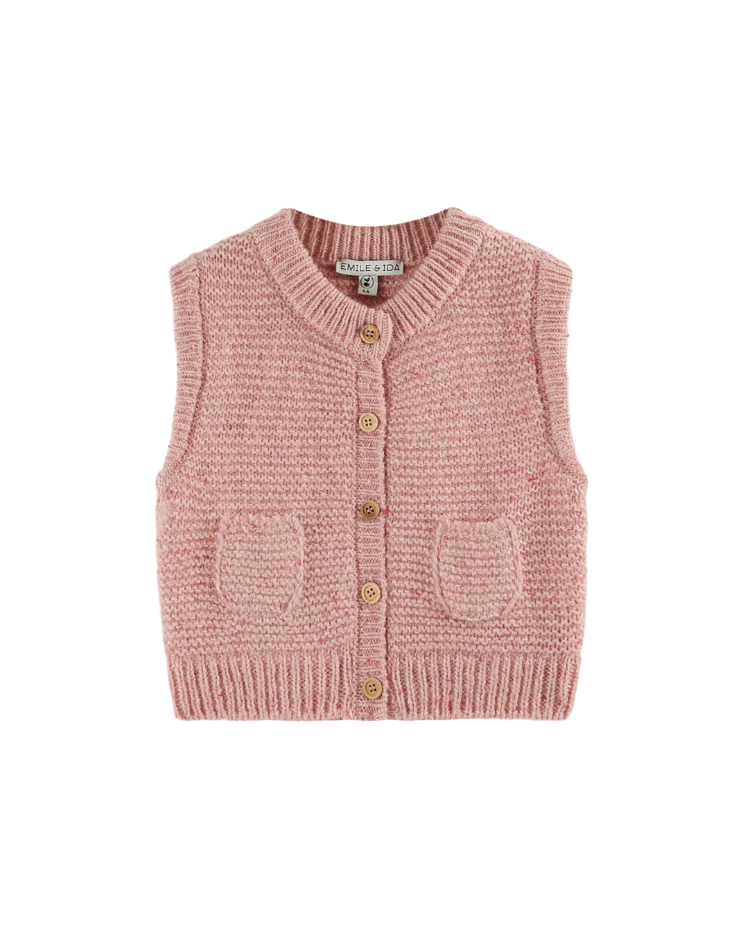 Cardigan sans manches rose pâle