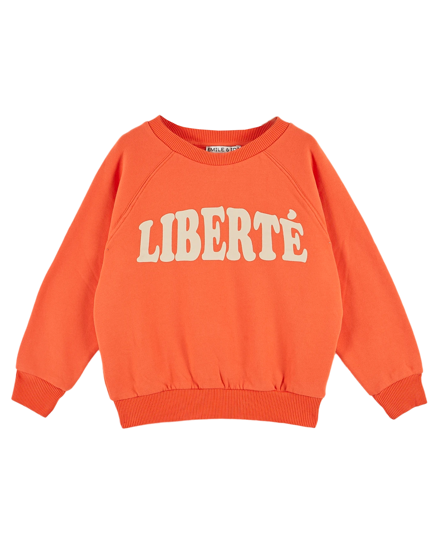 Sweat Liberté coton bio enfant orange