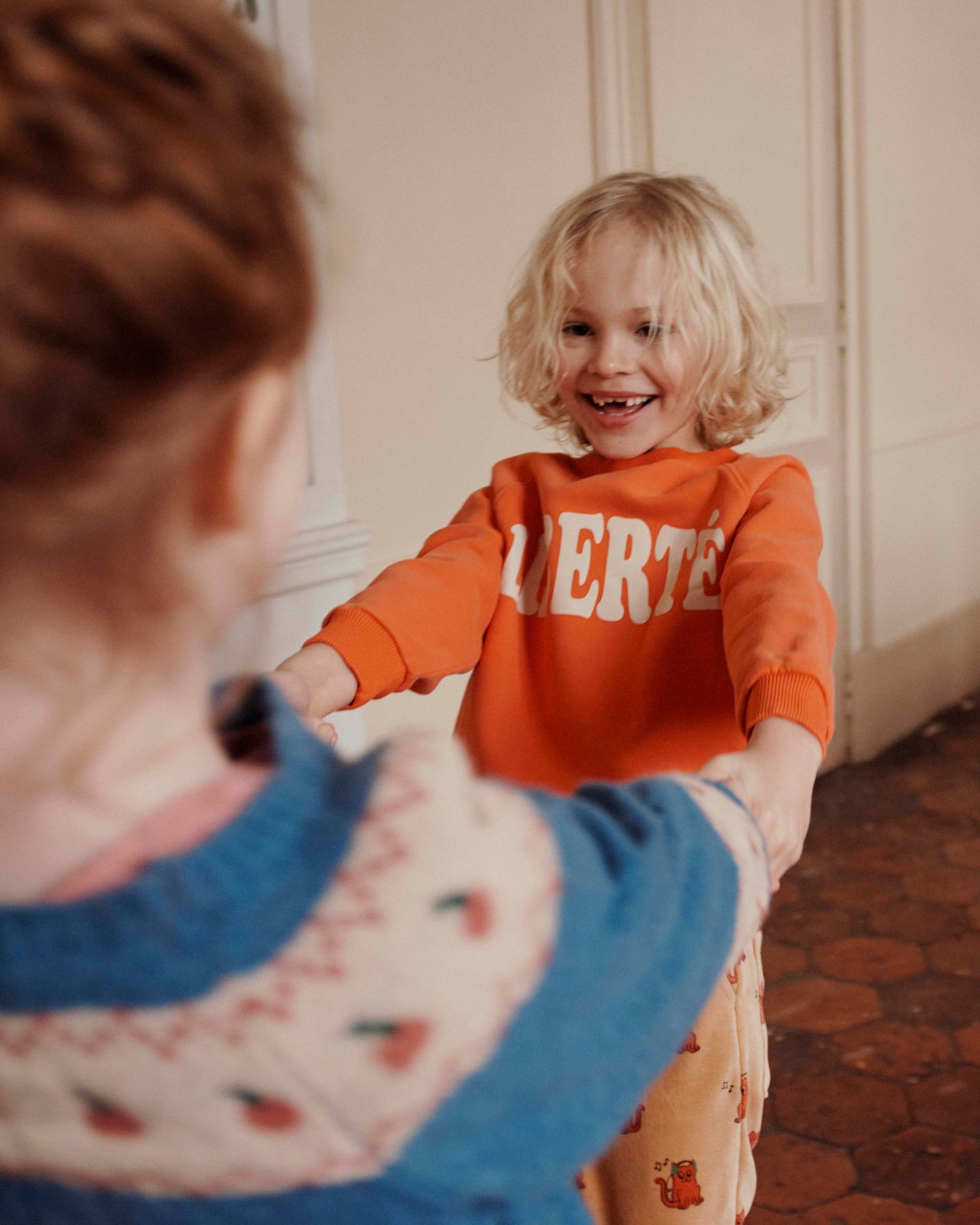 Sweat Liberté coton bio enfant orange