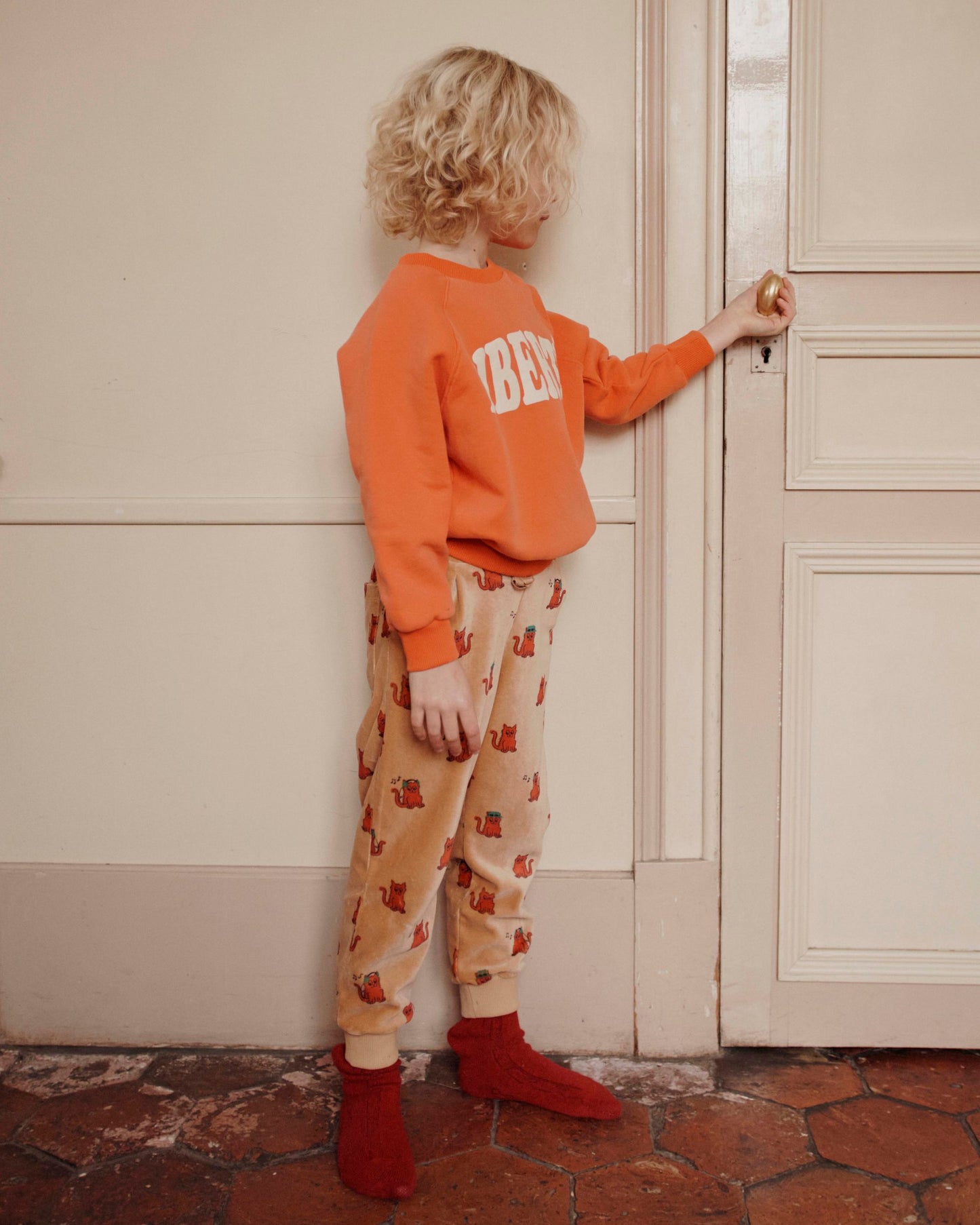 Sweat Liberté coton bio enfant orange