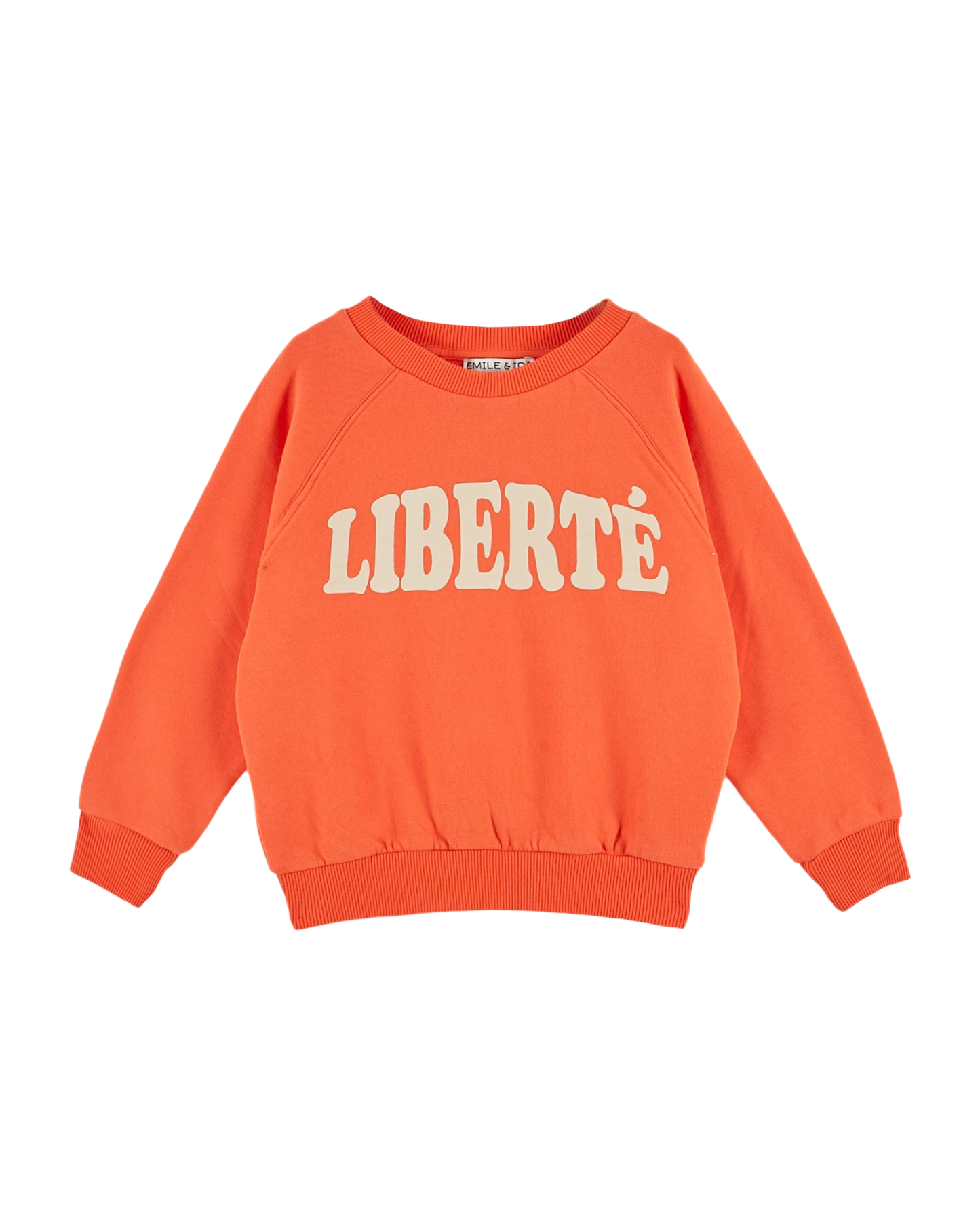 Sweat Liberté coton bio enfant orange