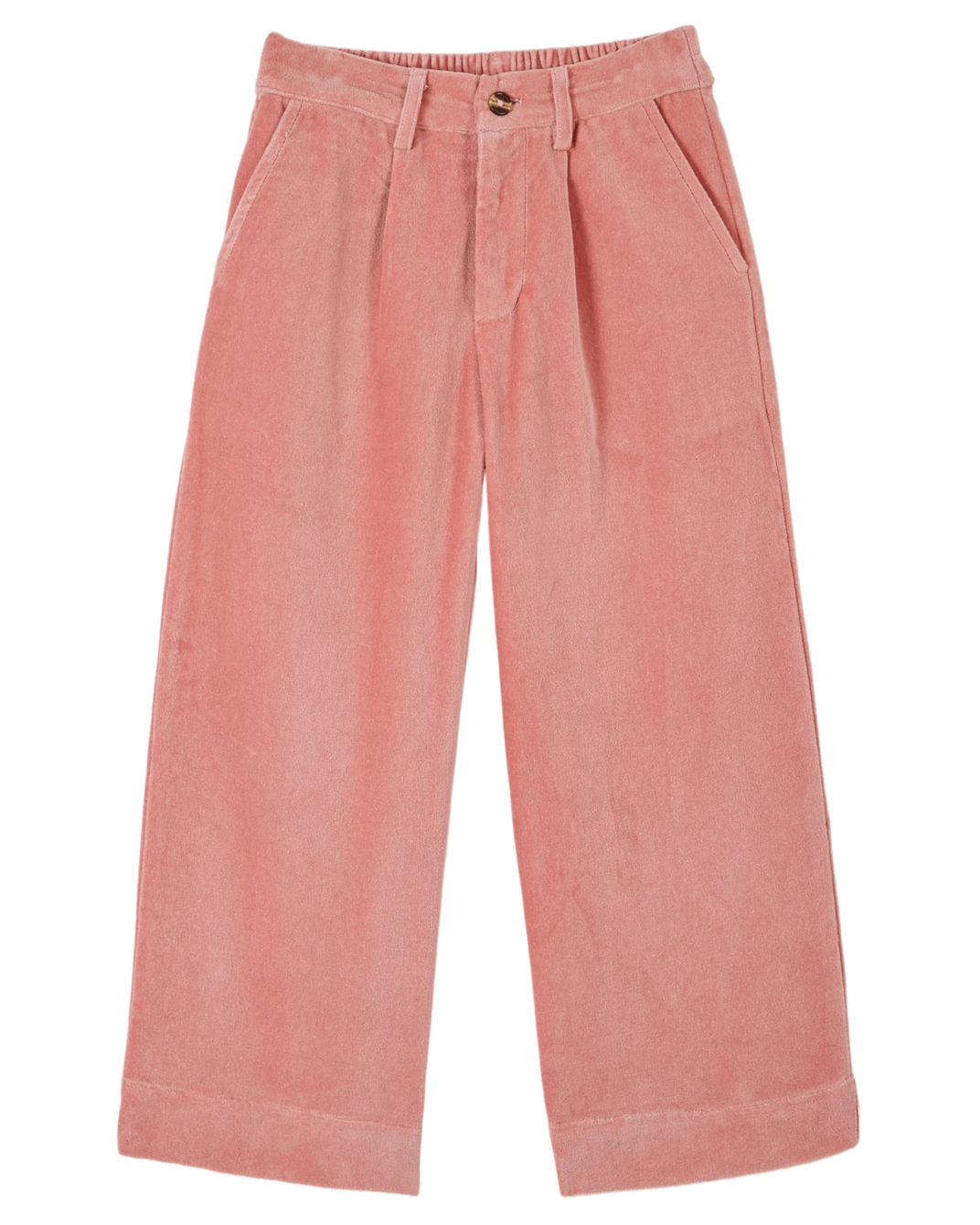 Pantalon droit velours blush