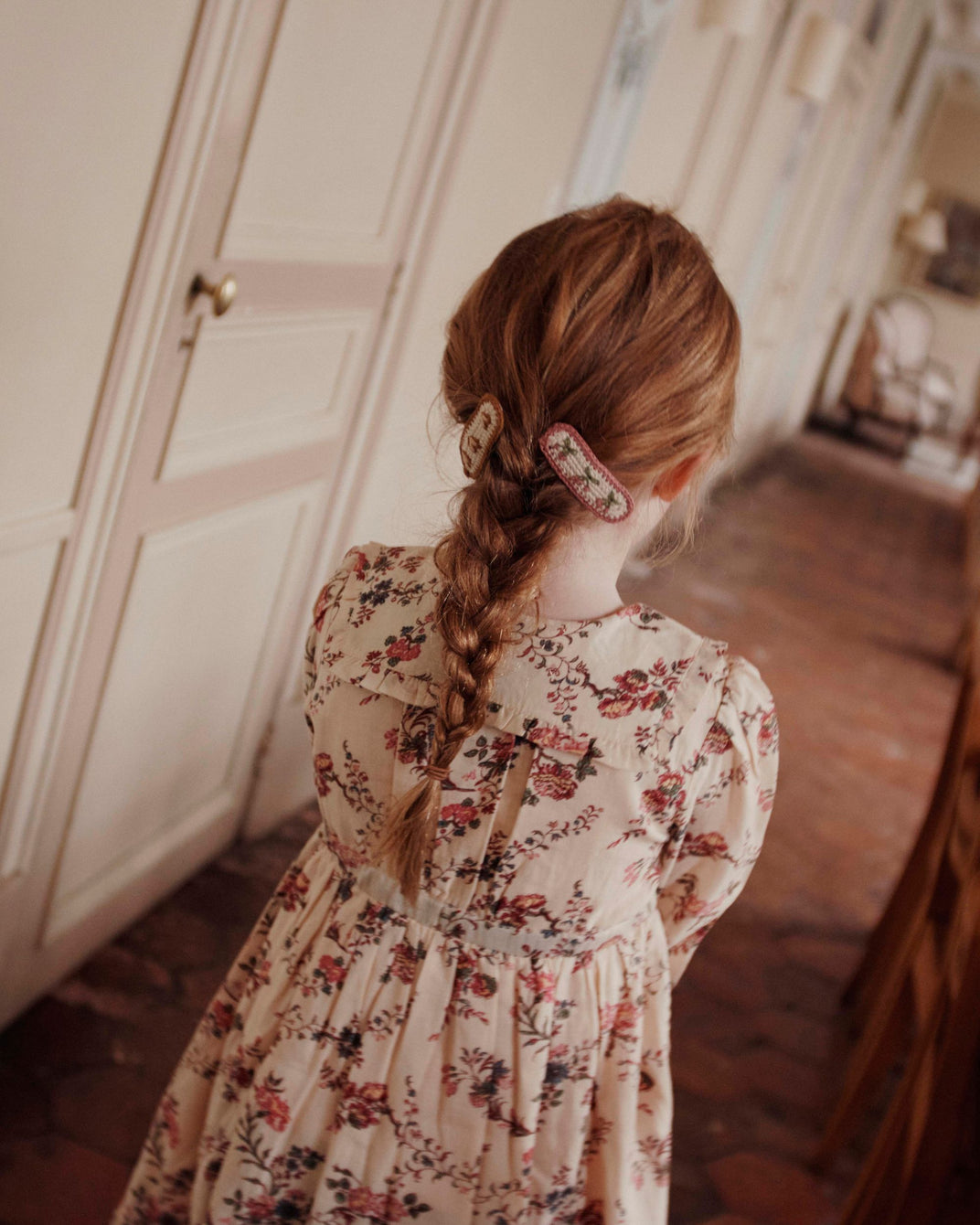 2 barrettes cerise en crochet