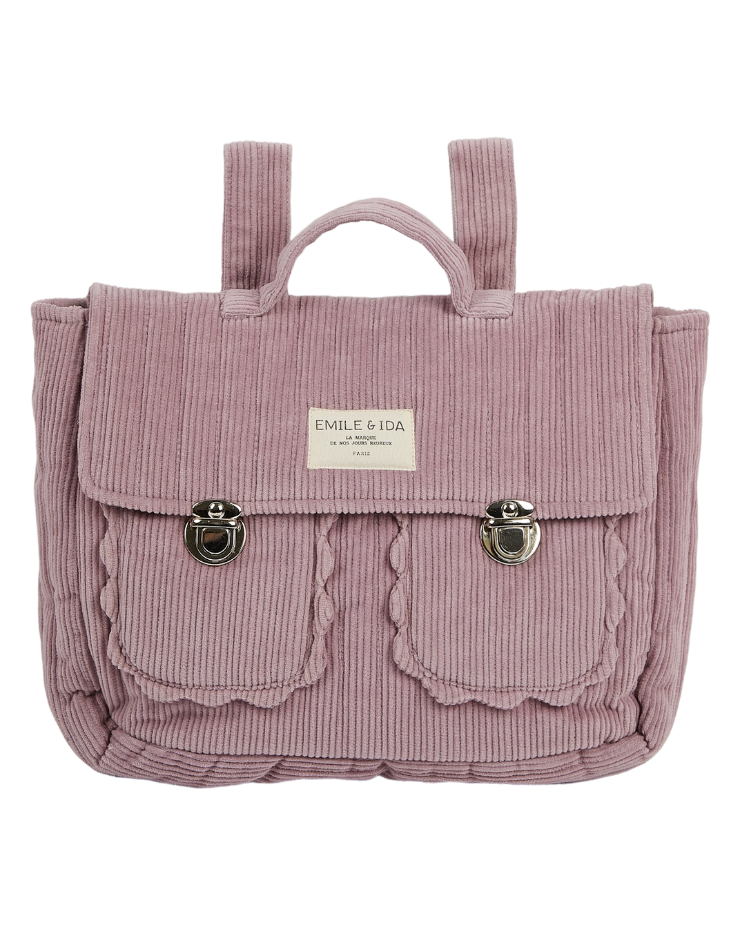 Cartable velours mauve