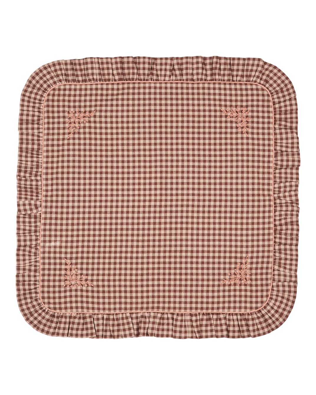 Housse de coussin vichy poudre 50x50cm