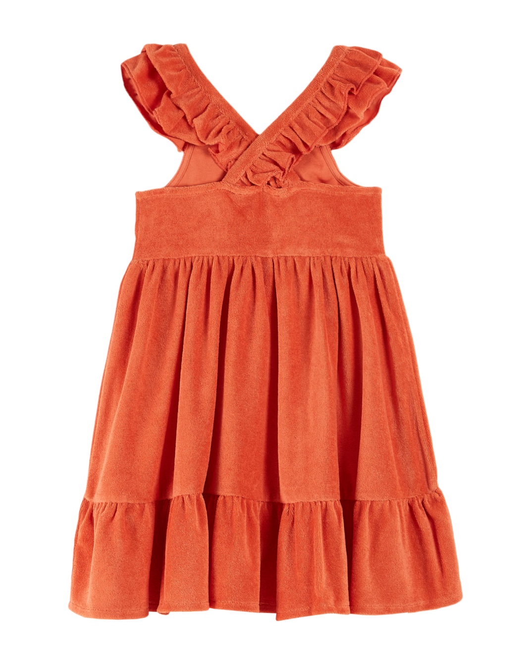 Robe éponge volantée orange