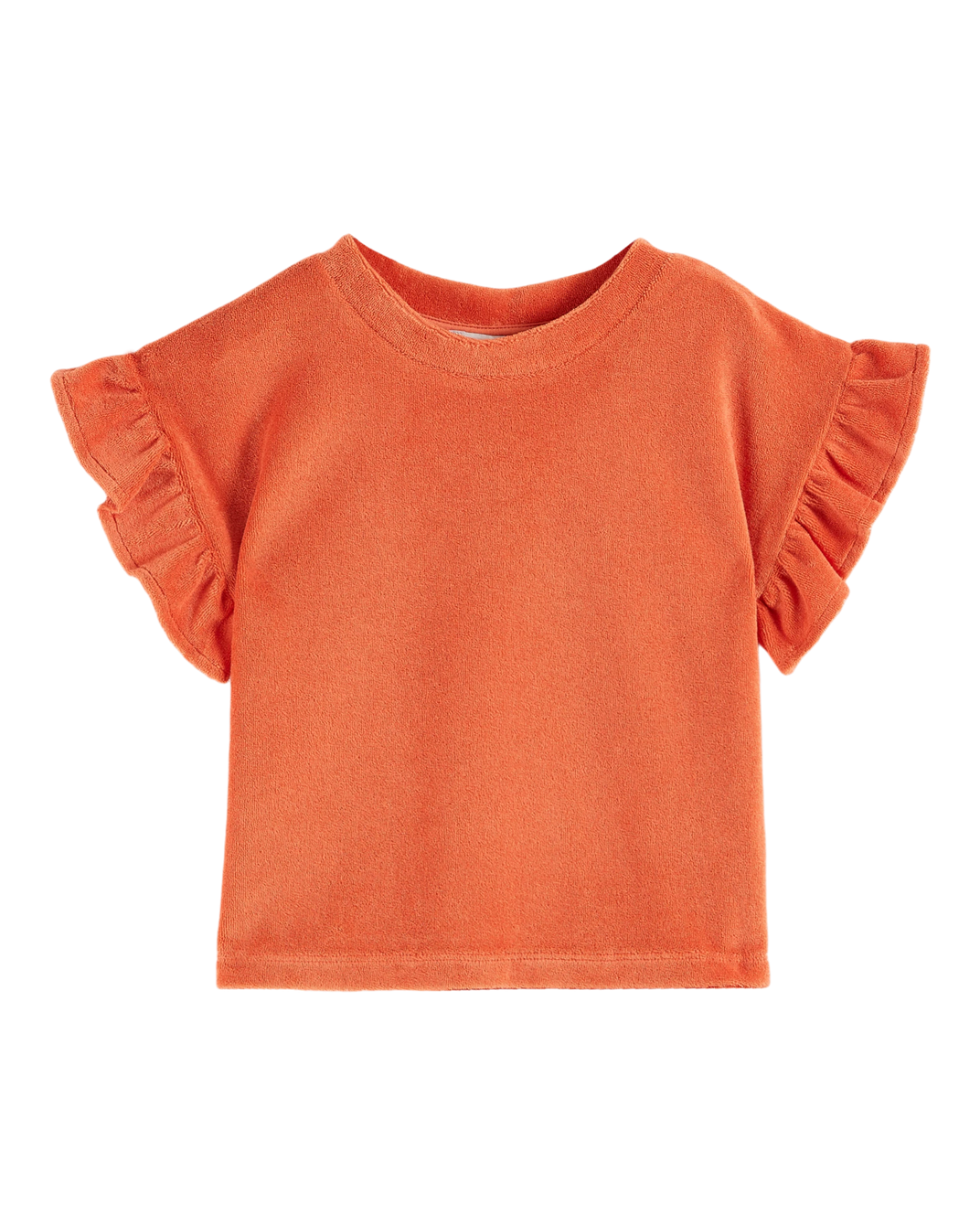 T-shirt éponge volanté orange