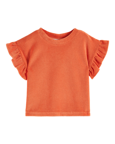 T-shirt éponge volanté orange