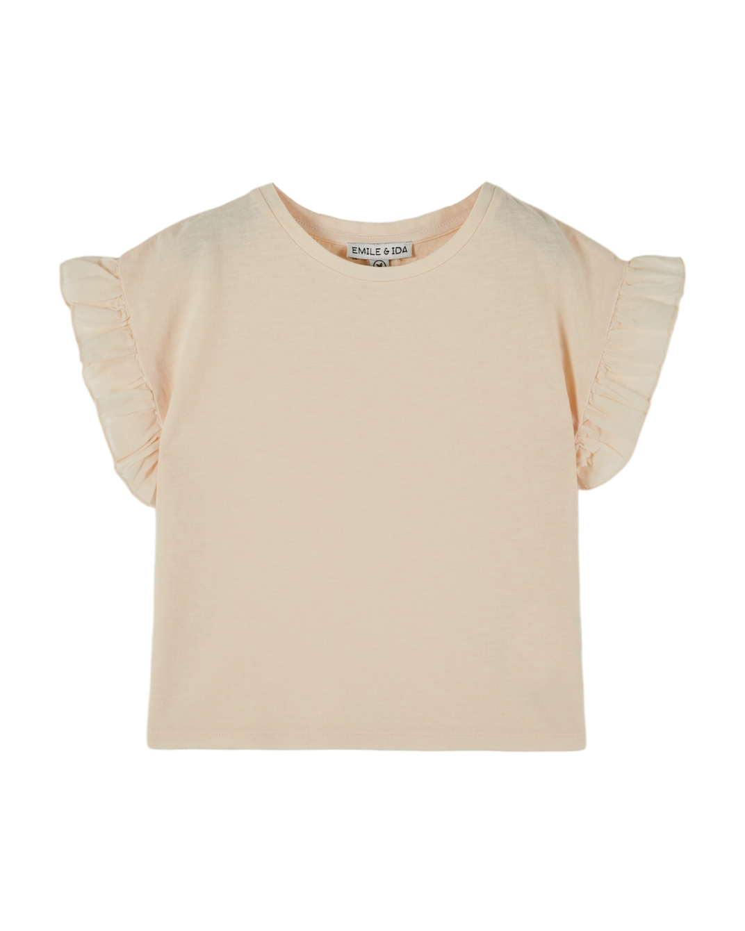 T-shirt coton et teinture bio volanté crème