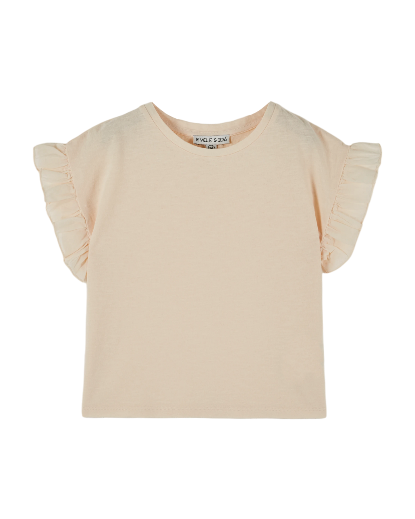 T-shirt coton et teinture bio volanté crème