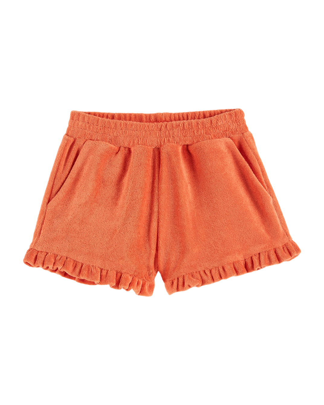 Short éponge volanté orange