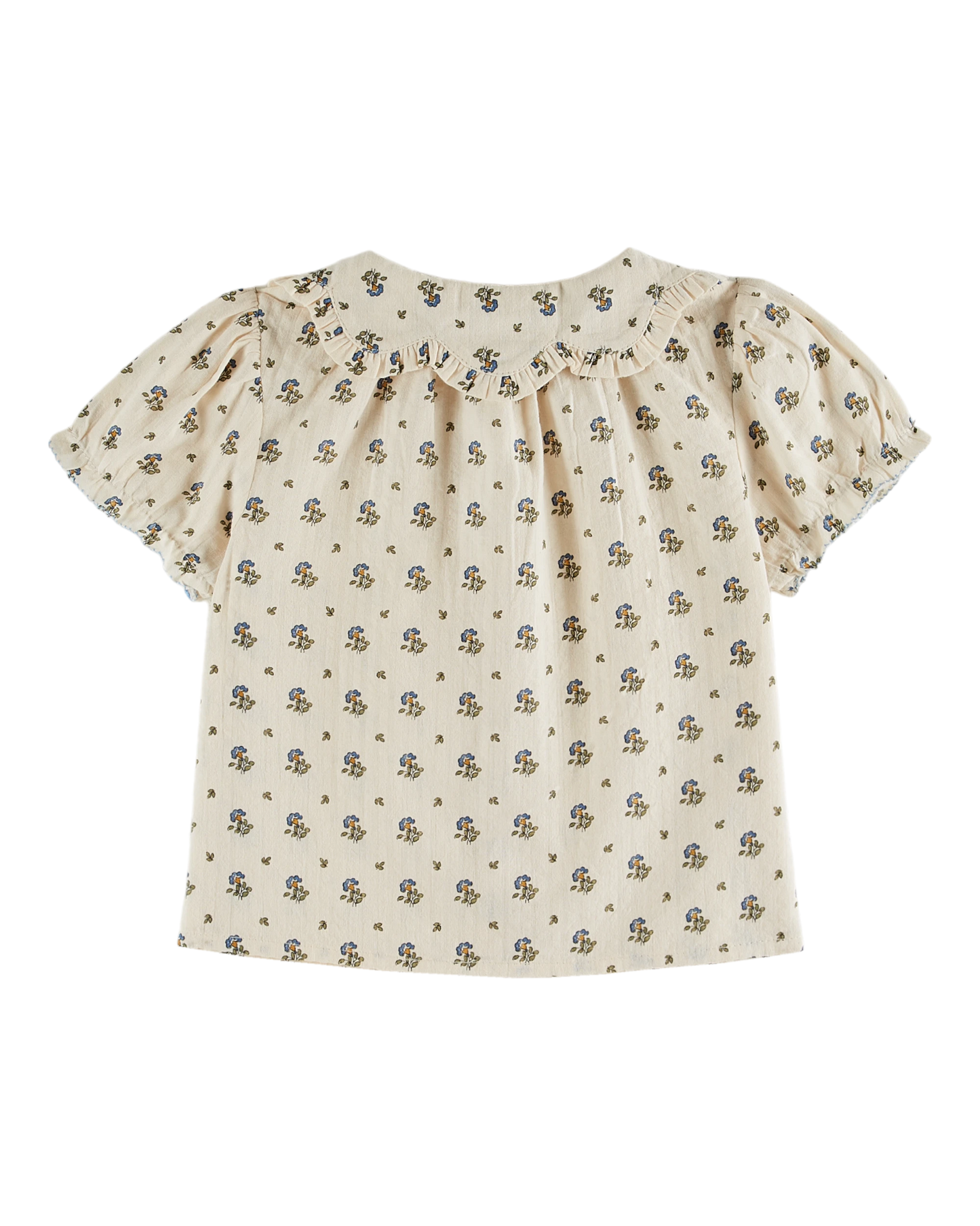 Blouse col fleurs iris