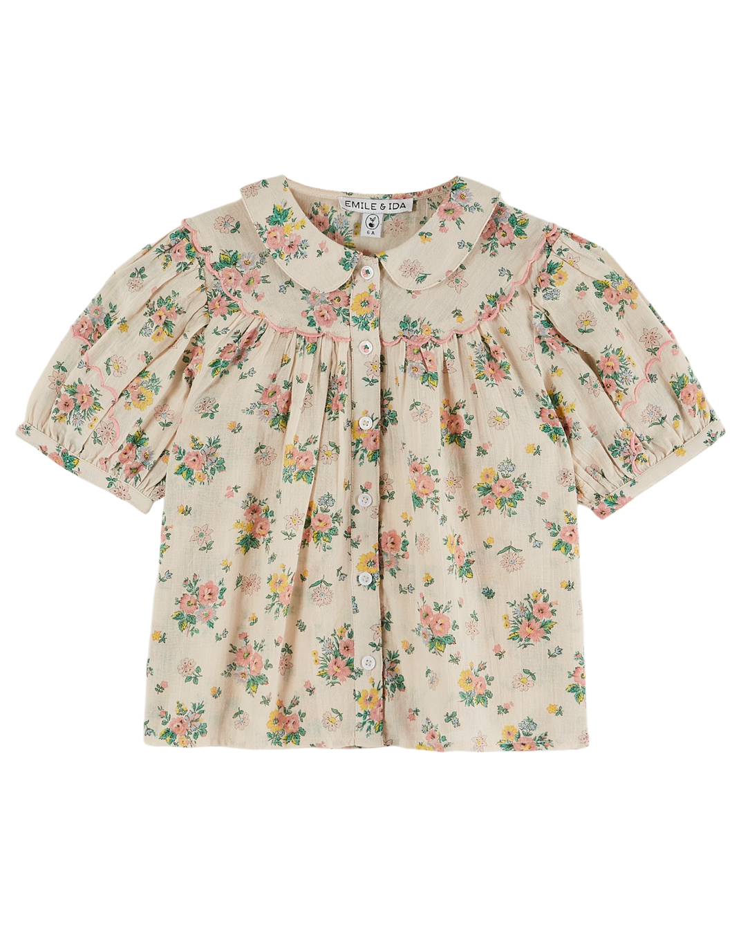 Blouse festonnée printemps rose