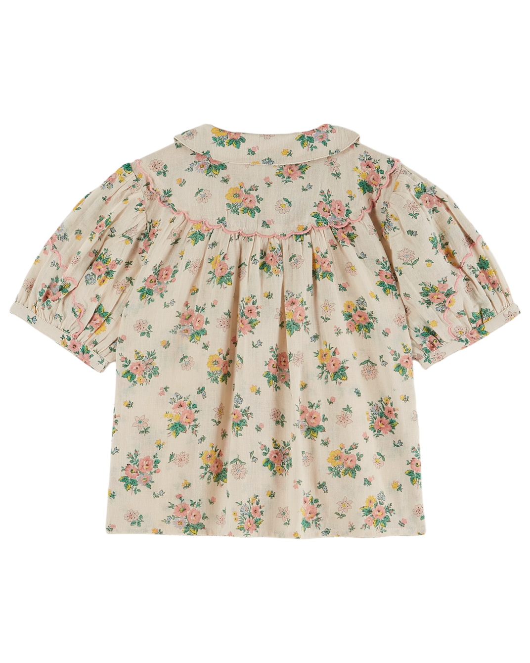 Blouse festonnée printemps rose