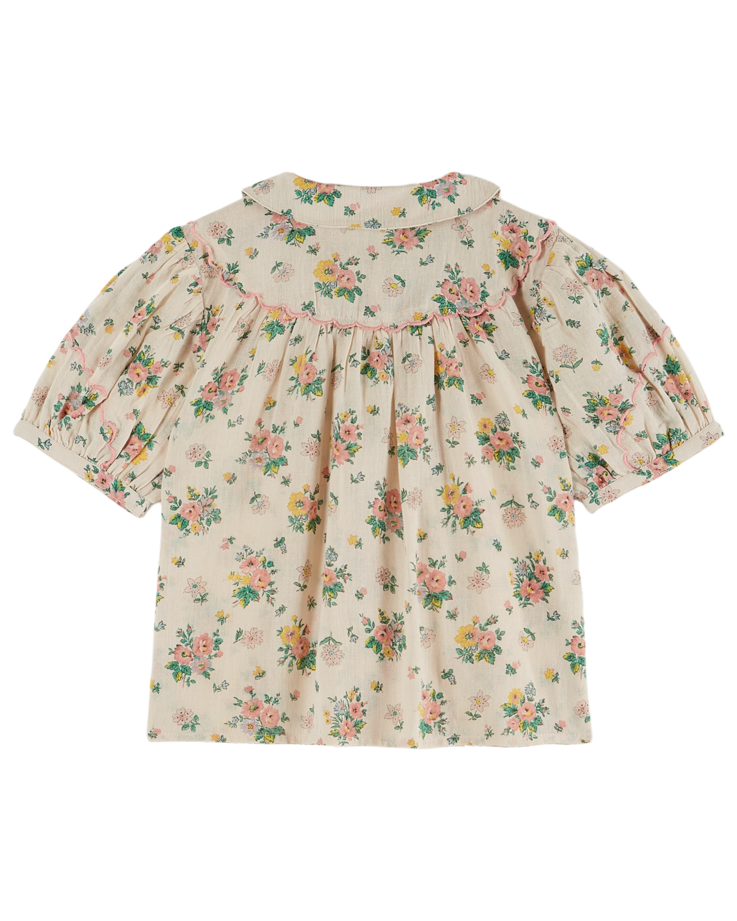 Blouse festonnée printemps rose