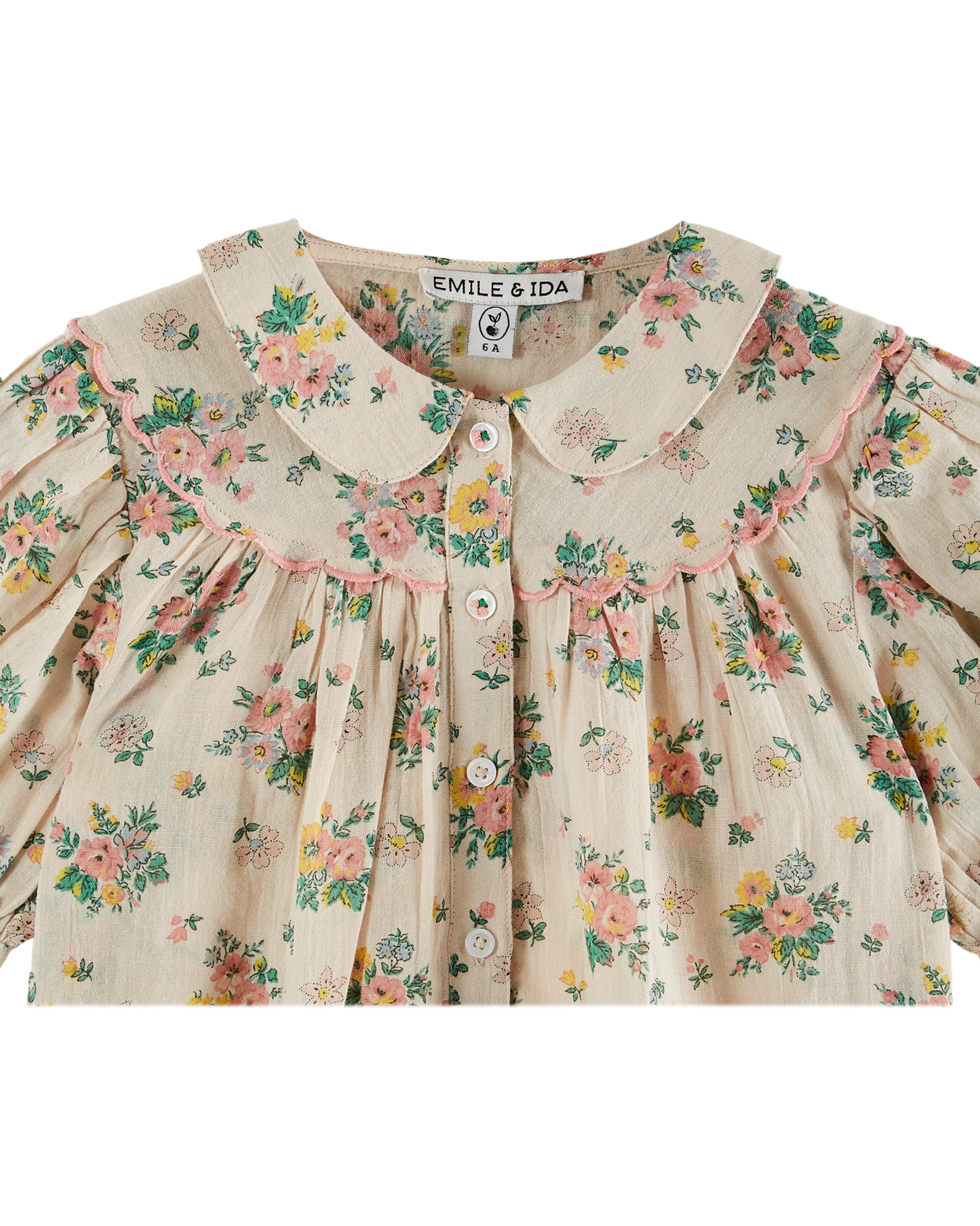 Blouse festonnée printemps rose