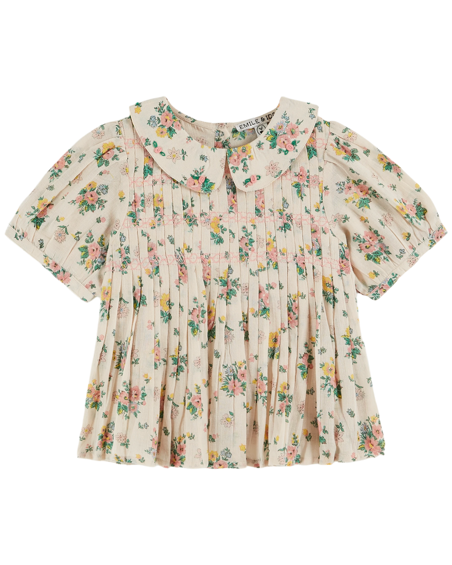 Blouse smockée printemps rose