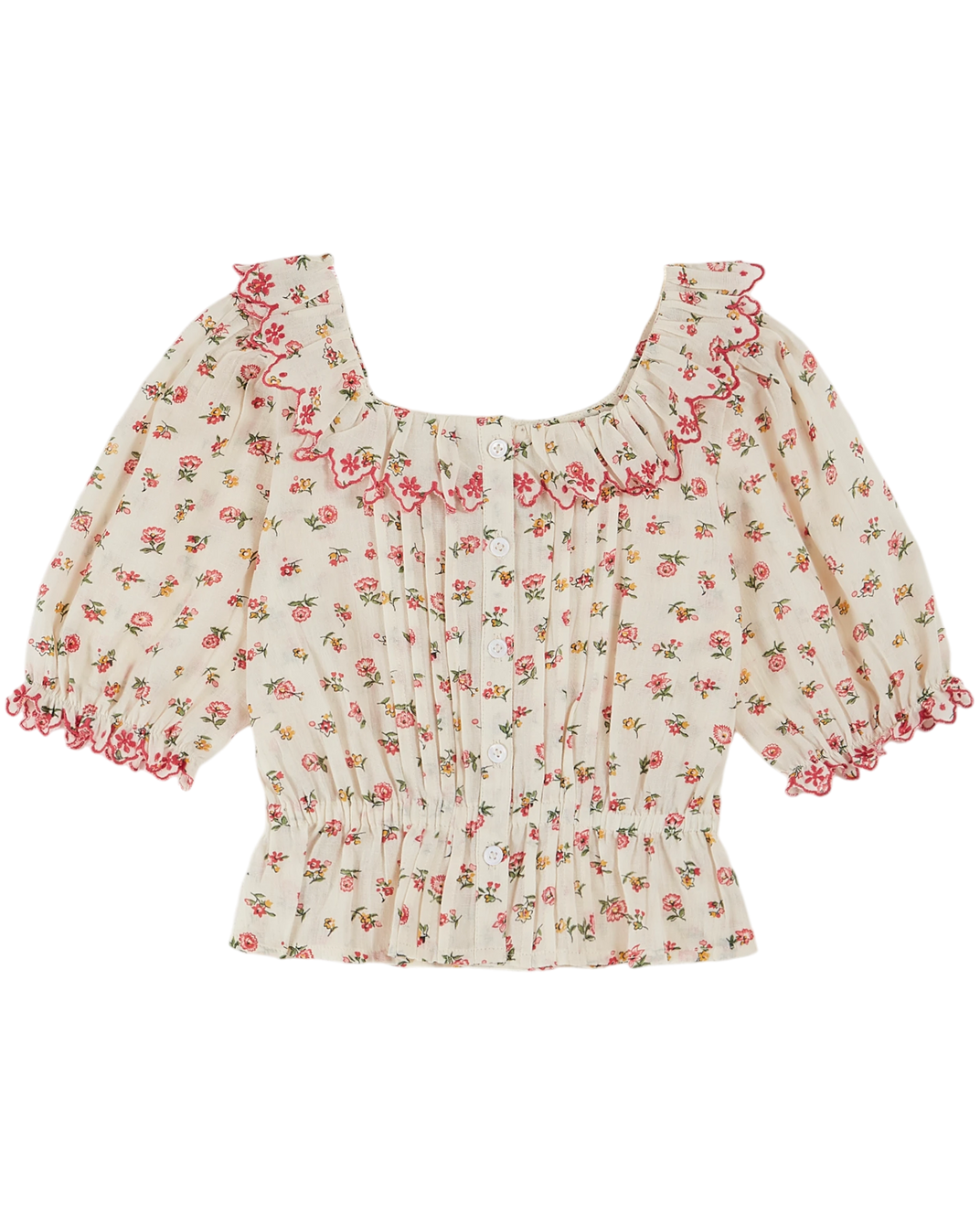 Blouse crop à fleurs floresco