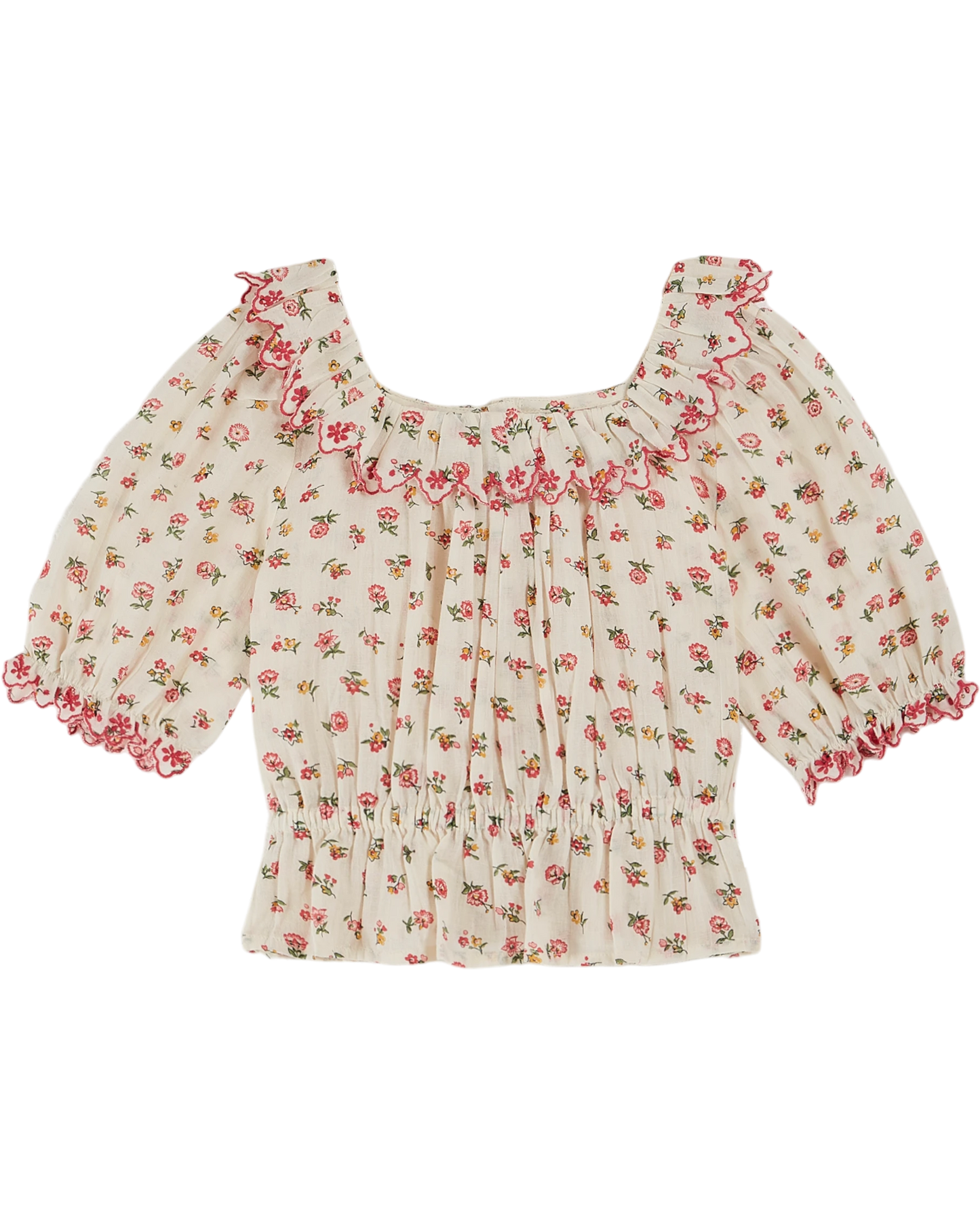 Blouse crop à fleurs floresco